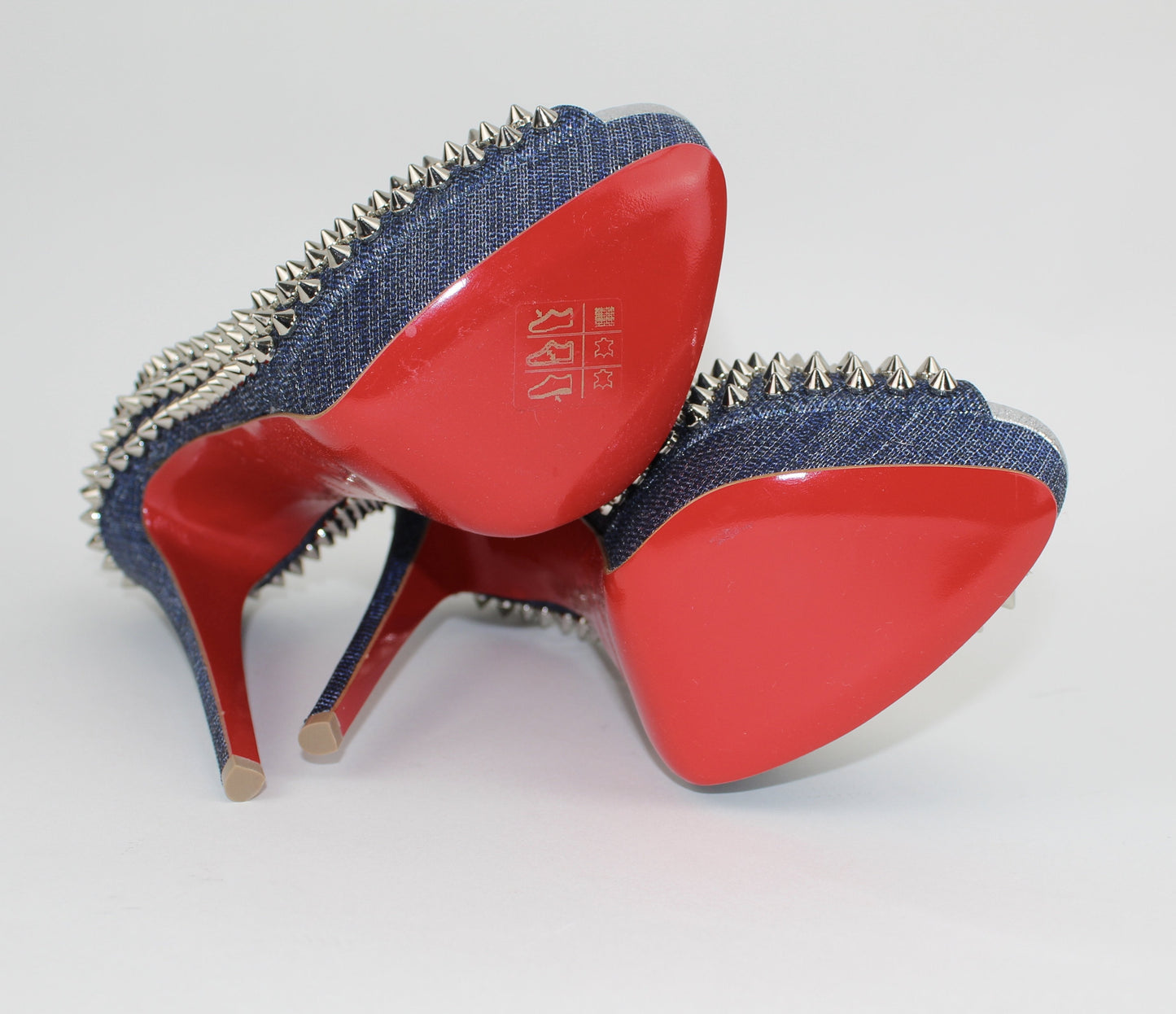 CHRISTIAN LOUBOUTIN METALLIC LADY PEEP SPIKES 150MM
