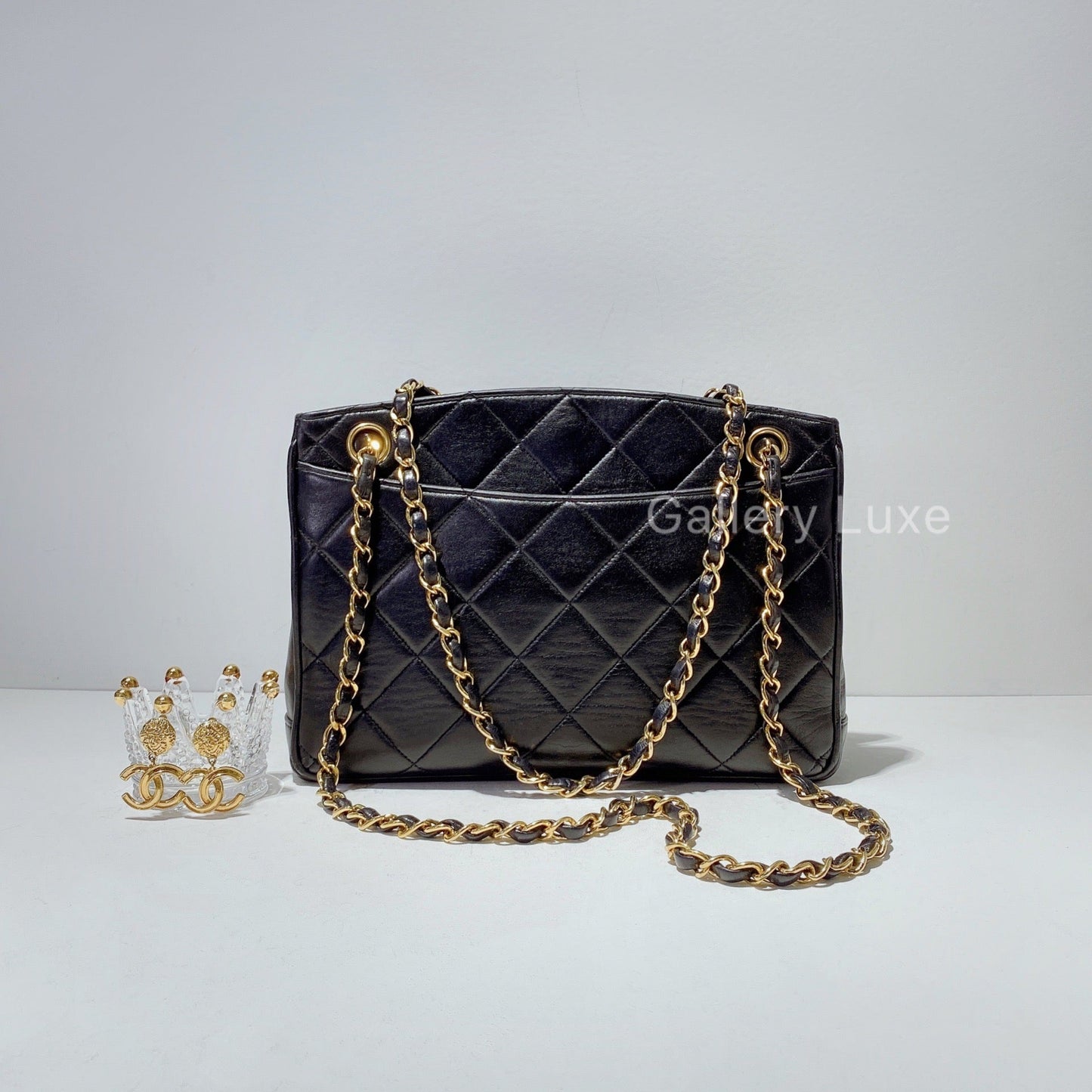 No.2435-Chanel Vintage Lambskin TurnLock Shoulder Bag