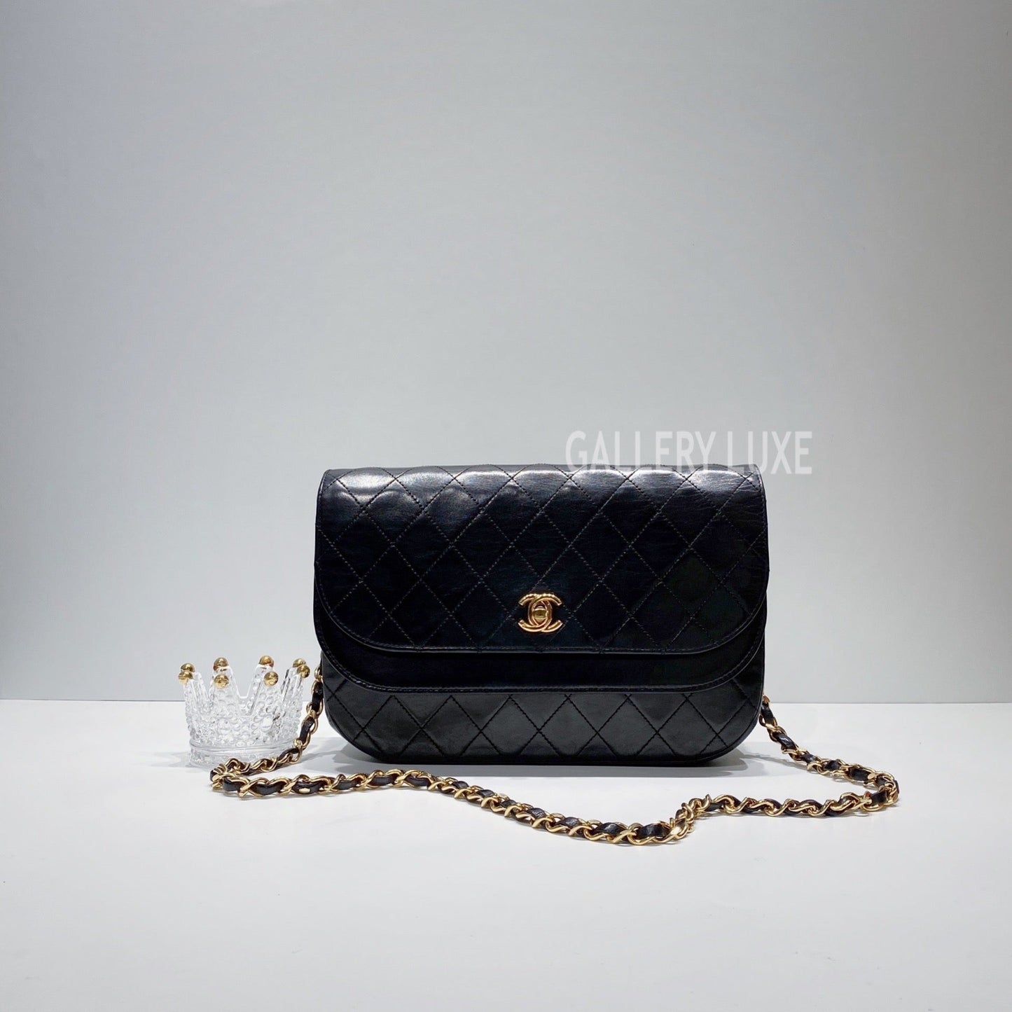 No.3459-Chanel Vintage Lambskin Double Flap Bag