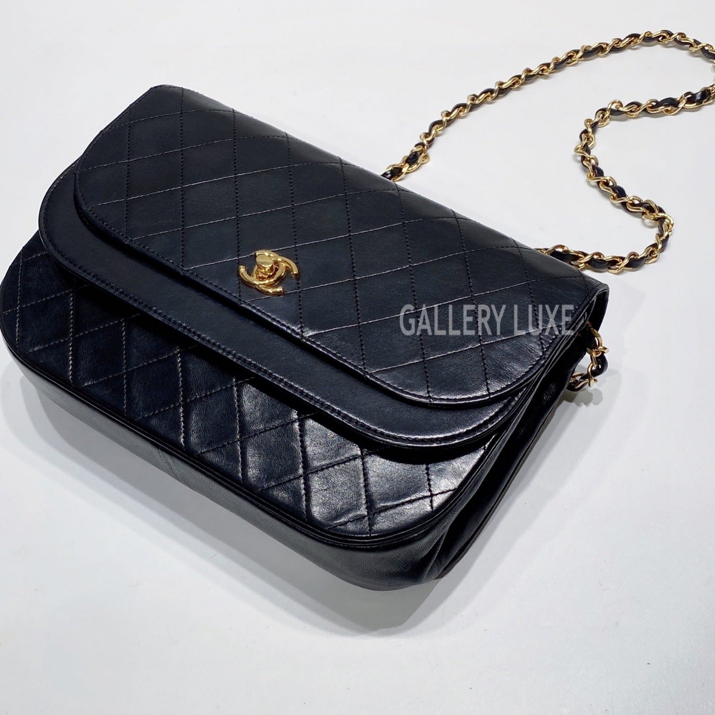 No.3459-Chanel Vintage Lambskin Double Flap Bag