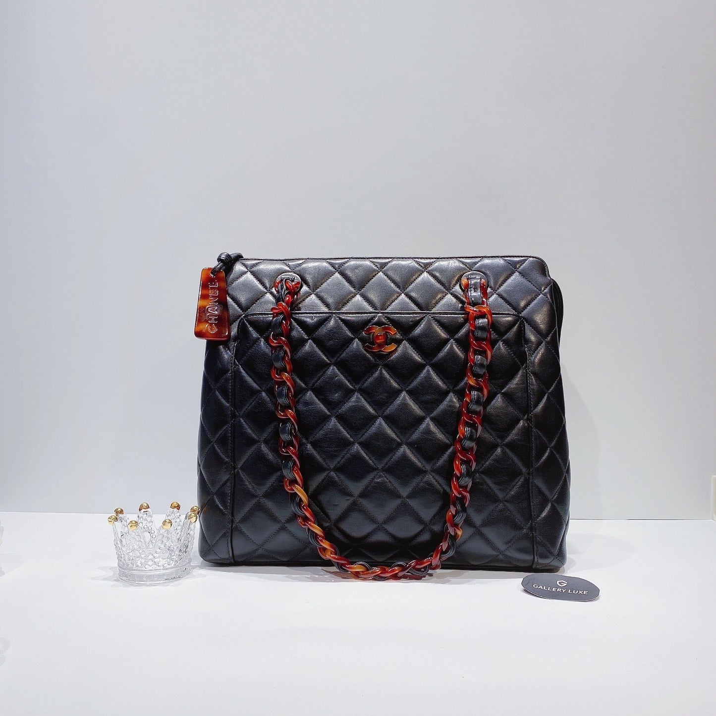 No.3581-Chanel Vintage Lambskin Tortoiseshell Tote Bag