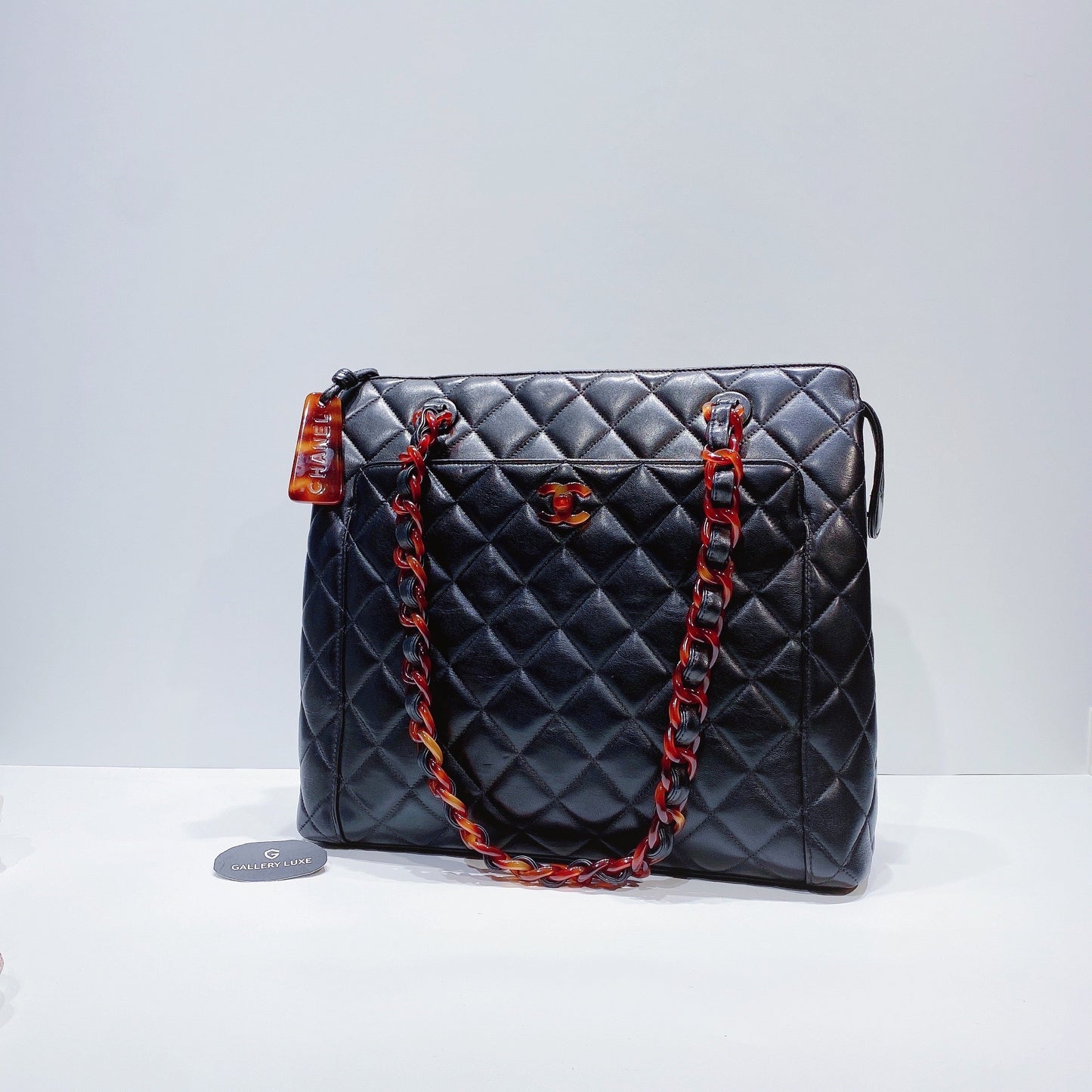 No.3581-Chanel Vintage Lambskin Tortoiseshell Tote Bag