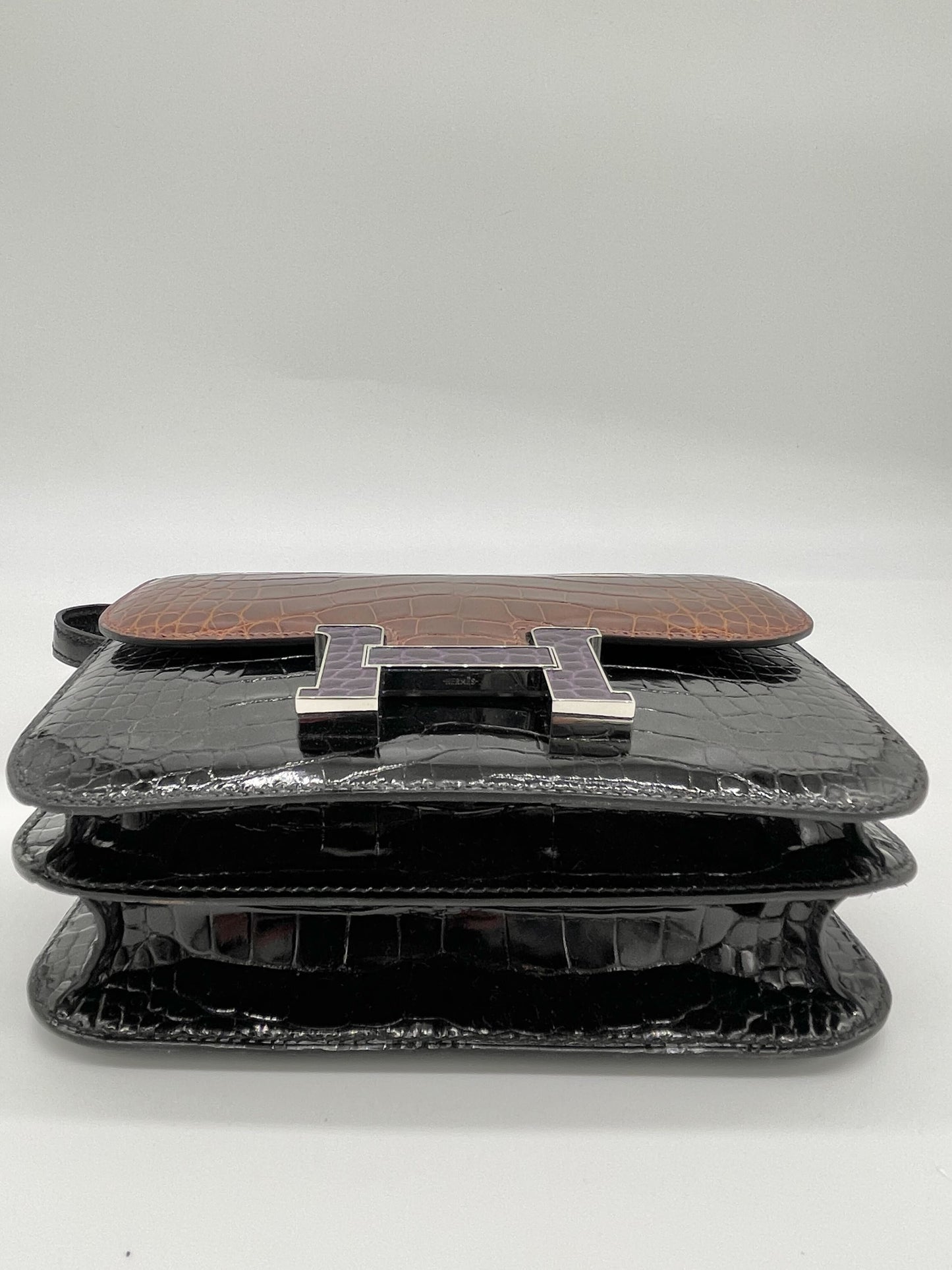Luxury Hermes Constance III 18 Mini Marquetry AL Noir/Miel/Cassic