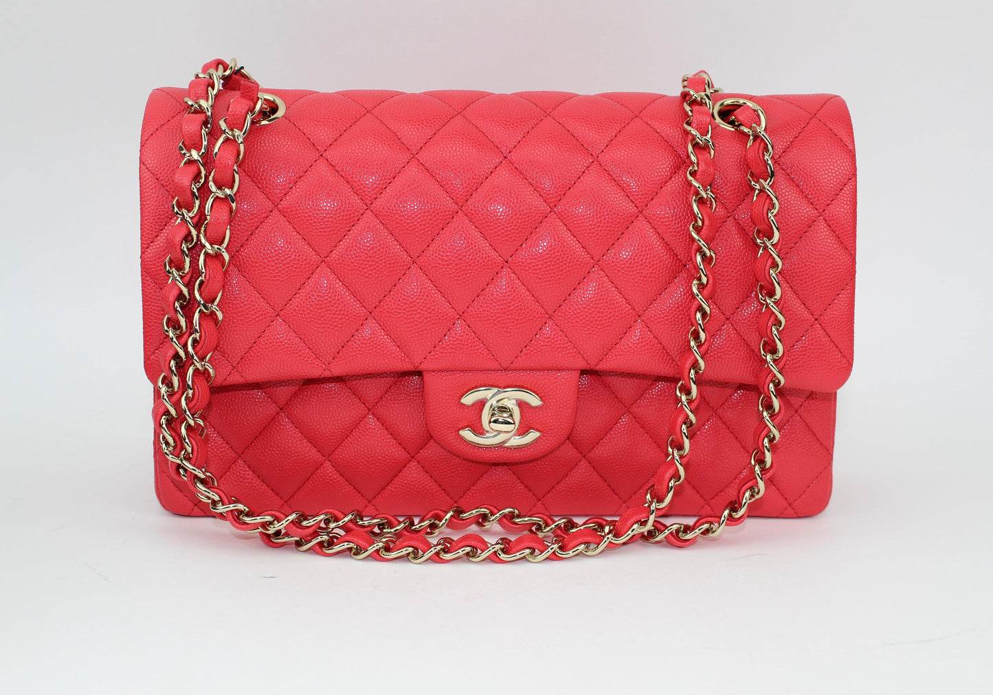 CHANEL CAVIAR DOUBLE FLAP MEDIUM BAG