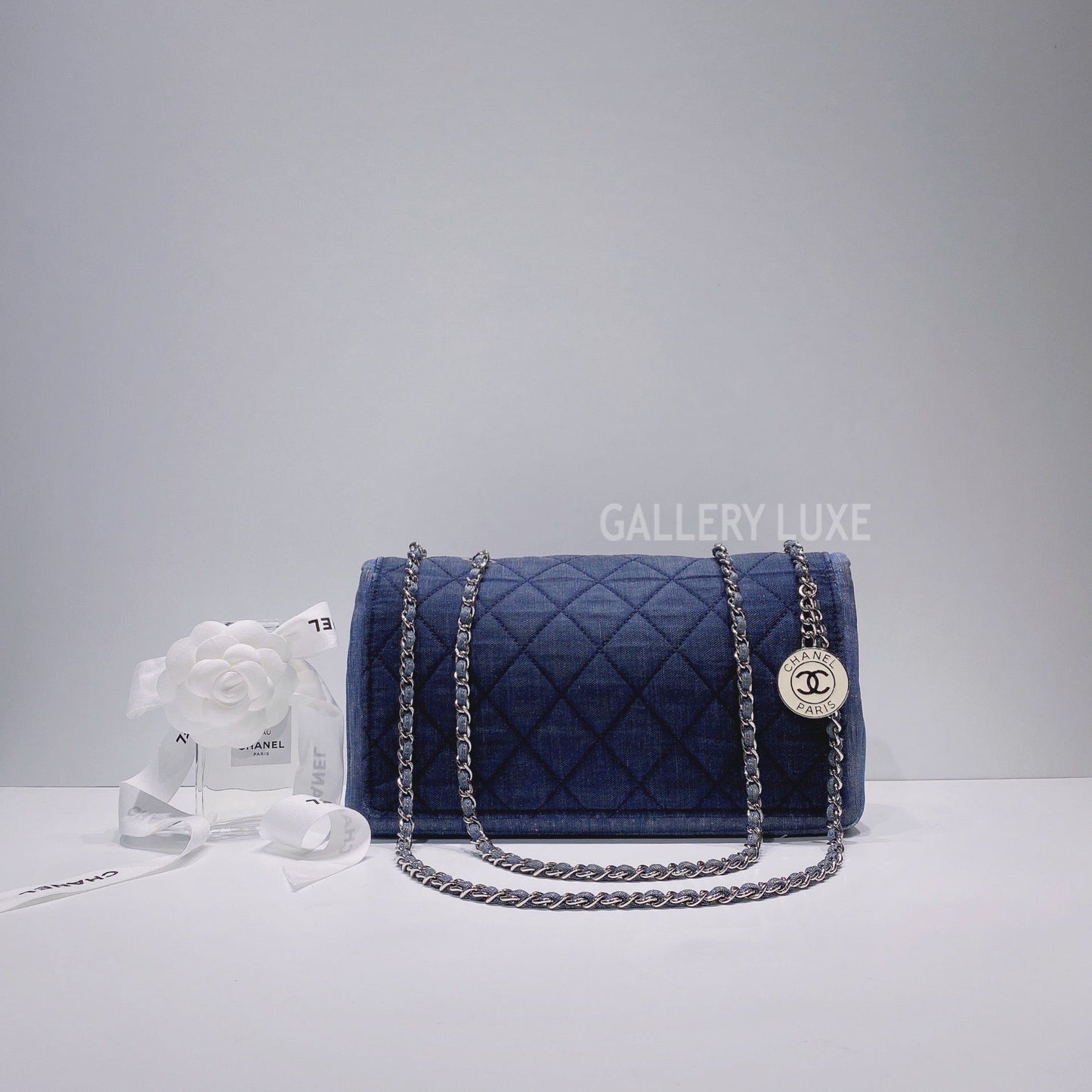 No.001321-2-Chanel Large Denim Graphic Flap Bag
