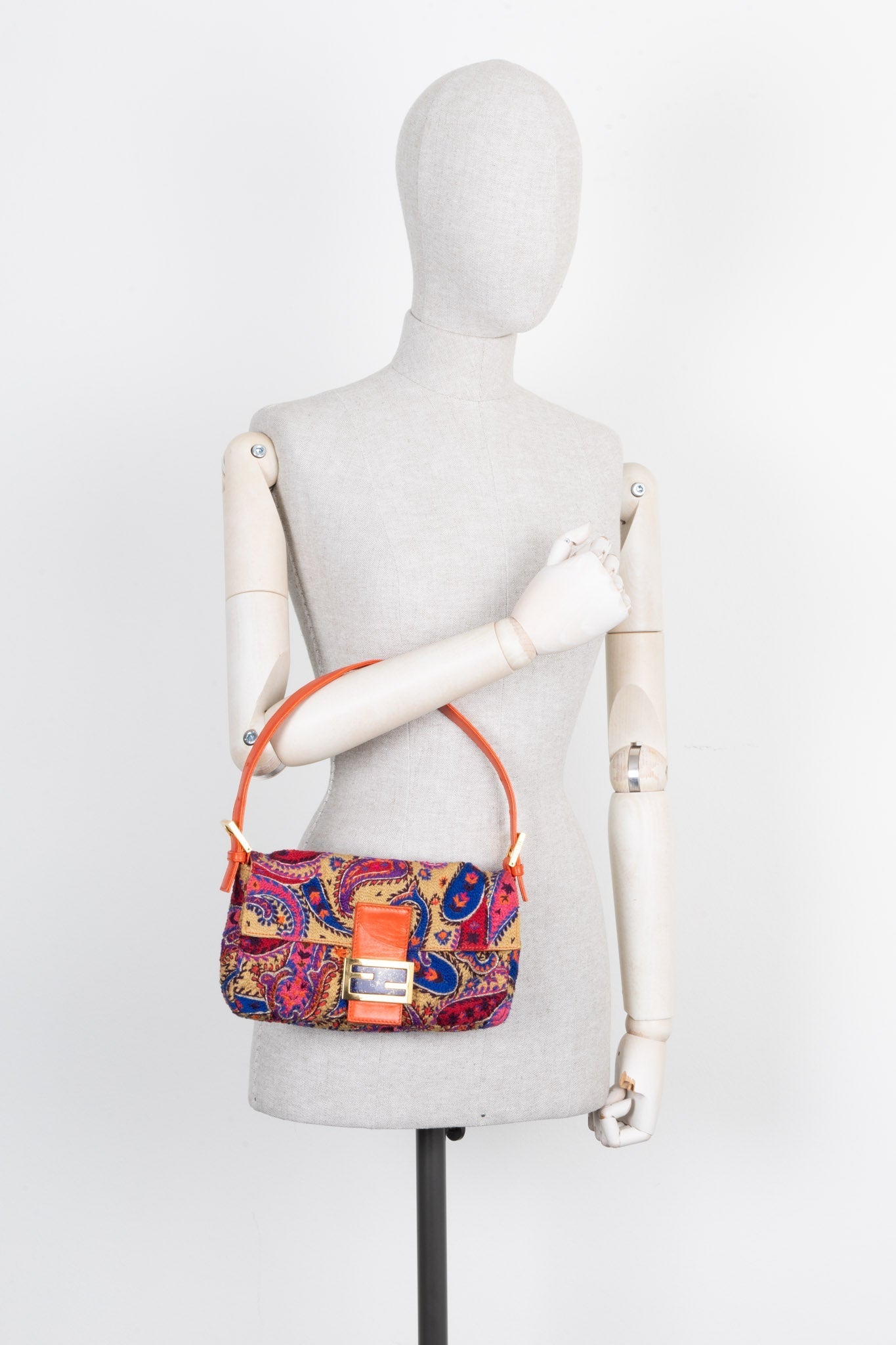 Luxury Fendi Baguette Bag Paisley