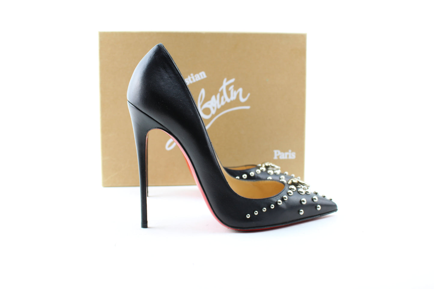 CHRISTIAN LOUBOUTIN DOOR KNOCK 120mm SIZE 38