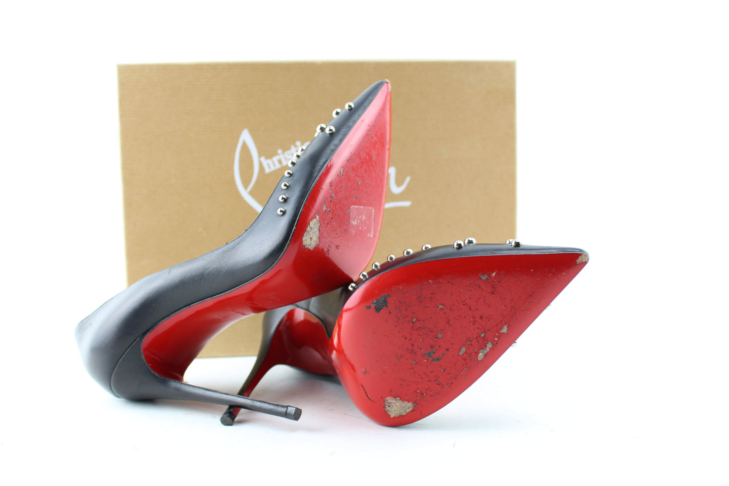 CHRISTIAN LOUBOUTIN DOOR KNOCK 120mm SIZE 38