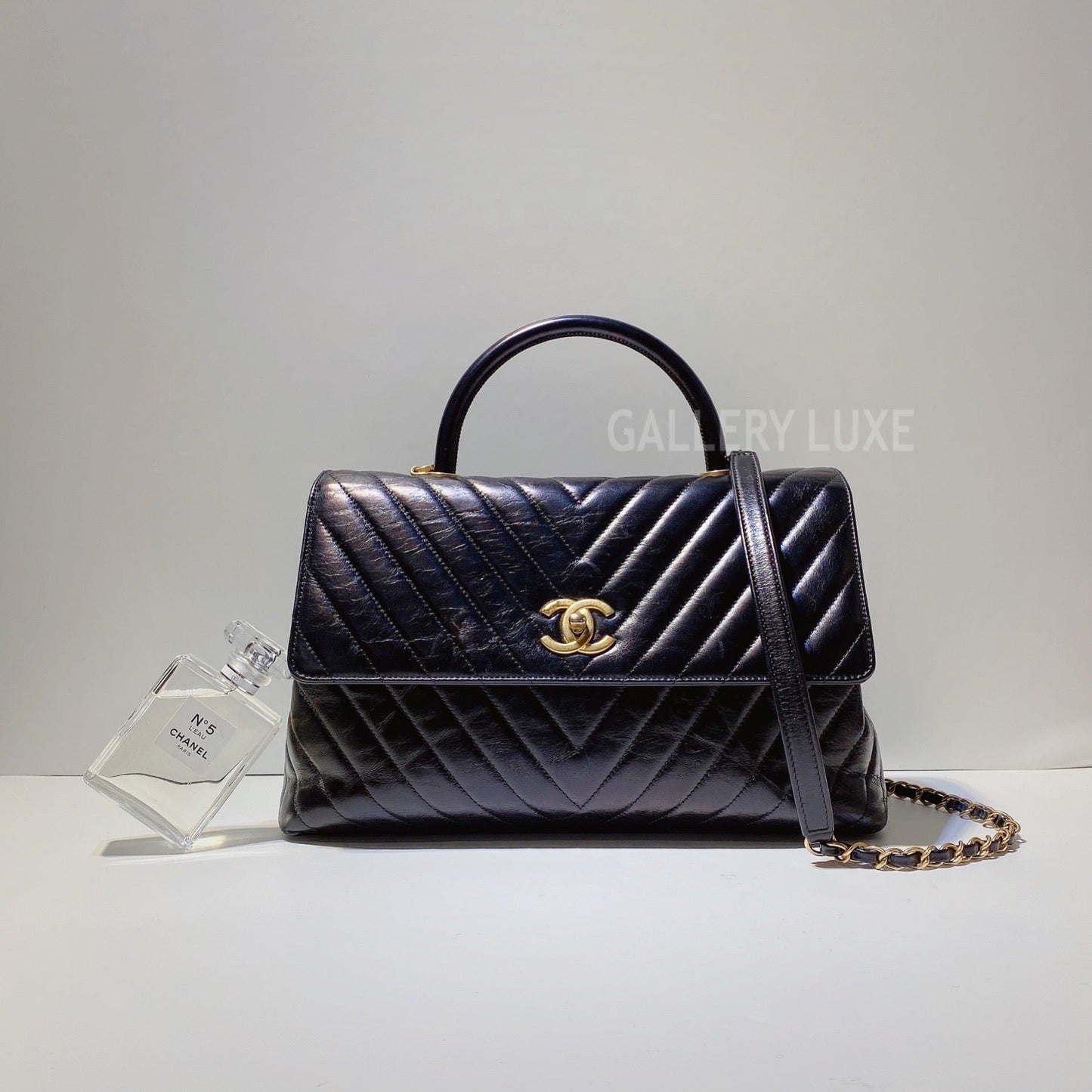 No.3343-Chanel Chevron Large Coco Handle