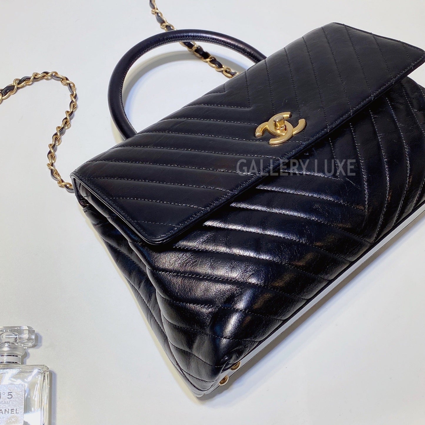 No.3343-Chanel Chevron Large Coco Handle
