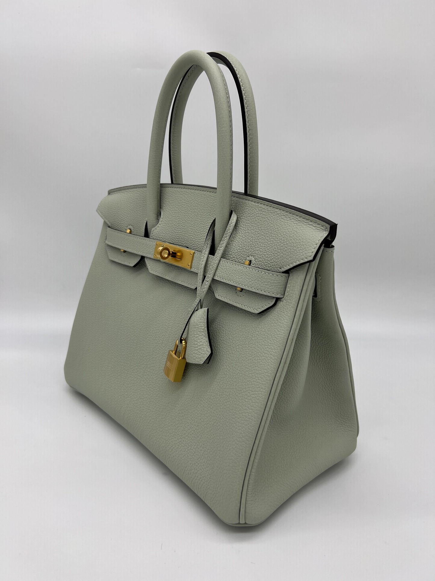 Luxury Hermes Birkin 30 Veau Togo Gris Neve Gold Hardware