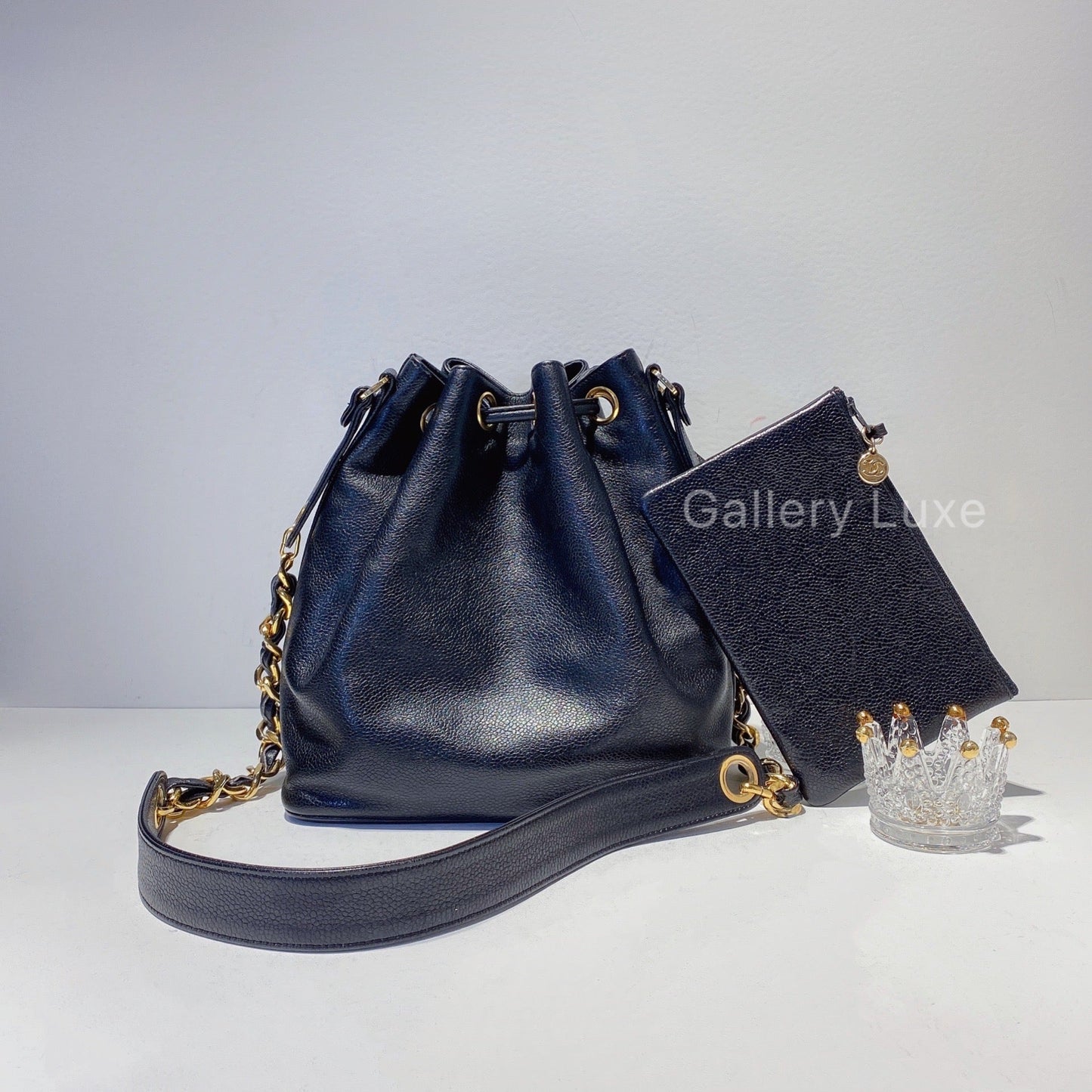 No.2443-Chanel Vintage Caviar Bucket Bag