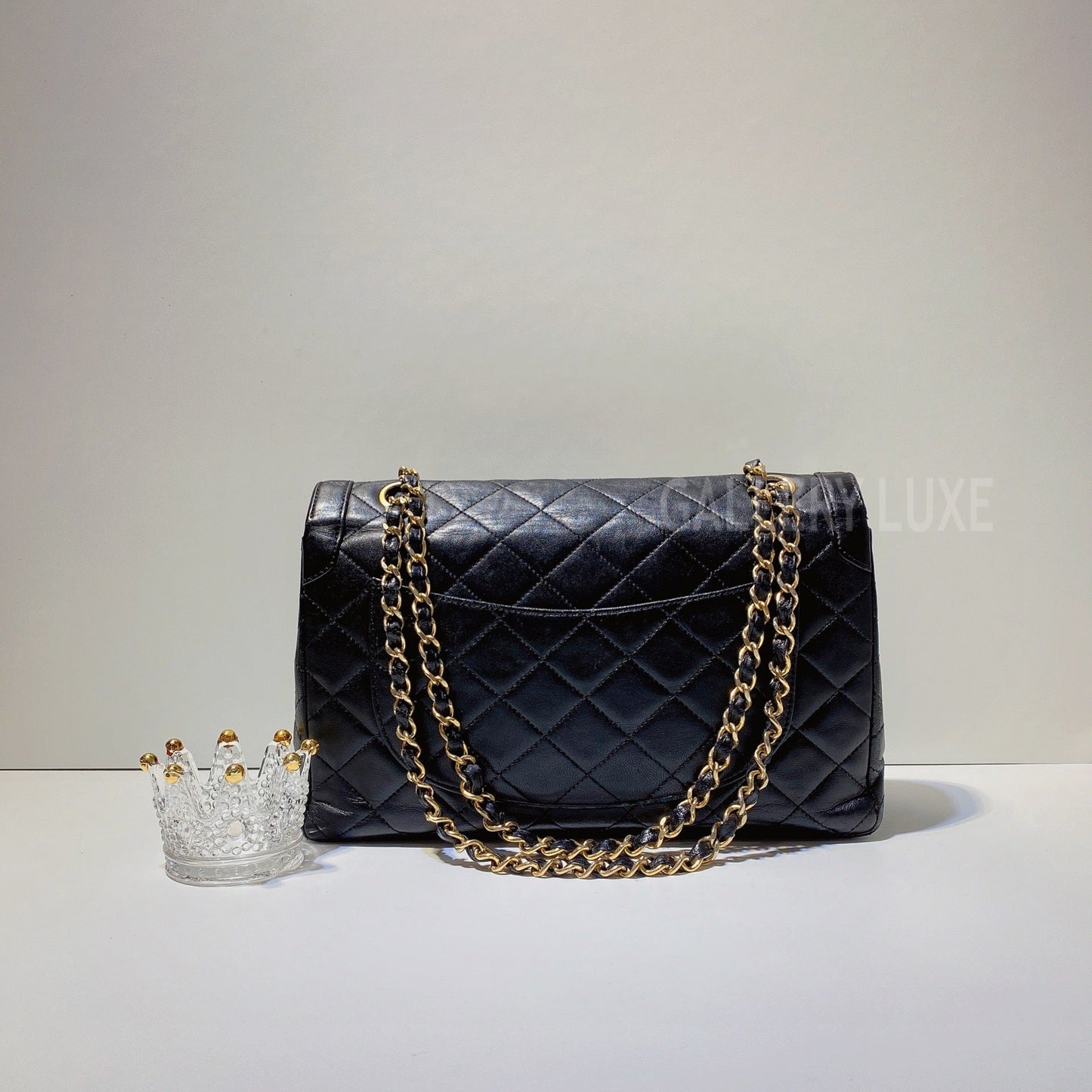No.3034-Chanel Vintage Lambskin Paris Edition Flap Bag