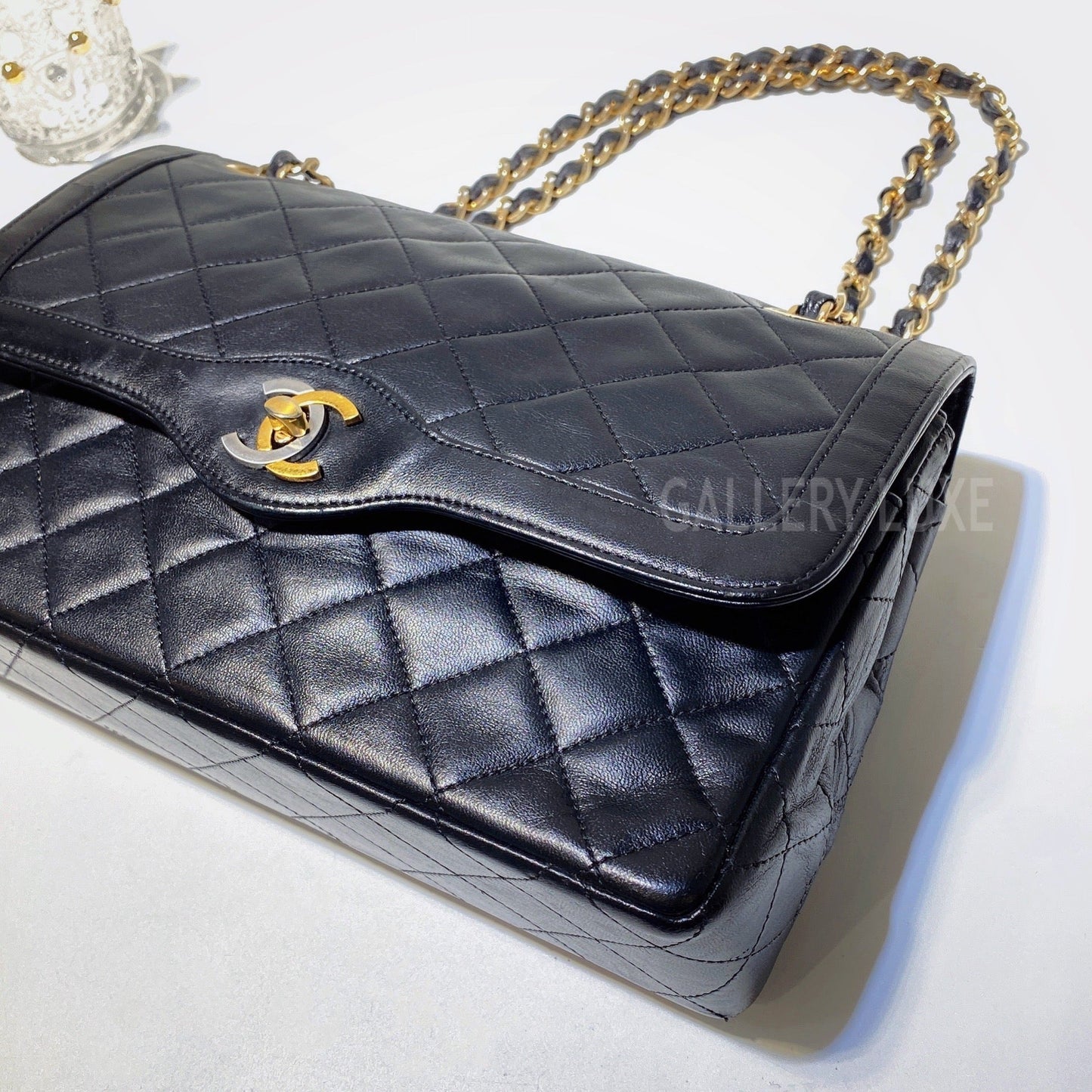 No.3034-Chanel Vintage Lambskin Paris Edition Flap Bag