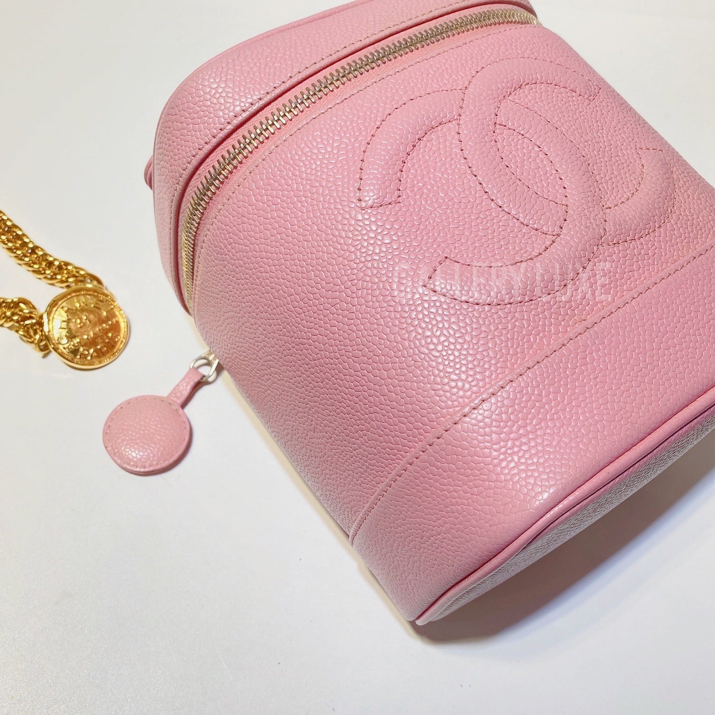 No.3046-Chanel Vintage Caviar Vanity Case