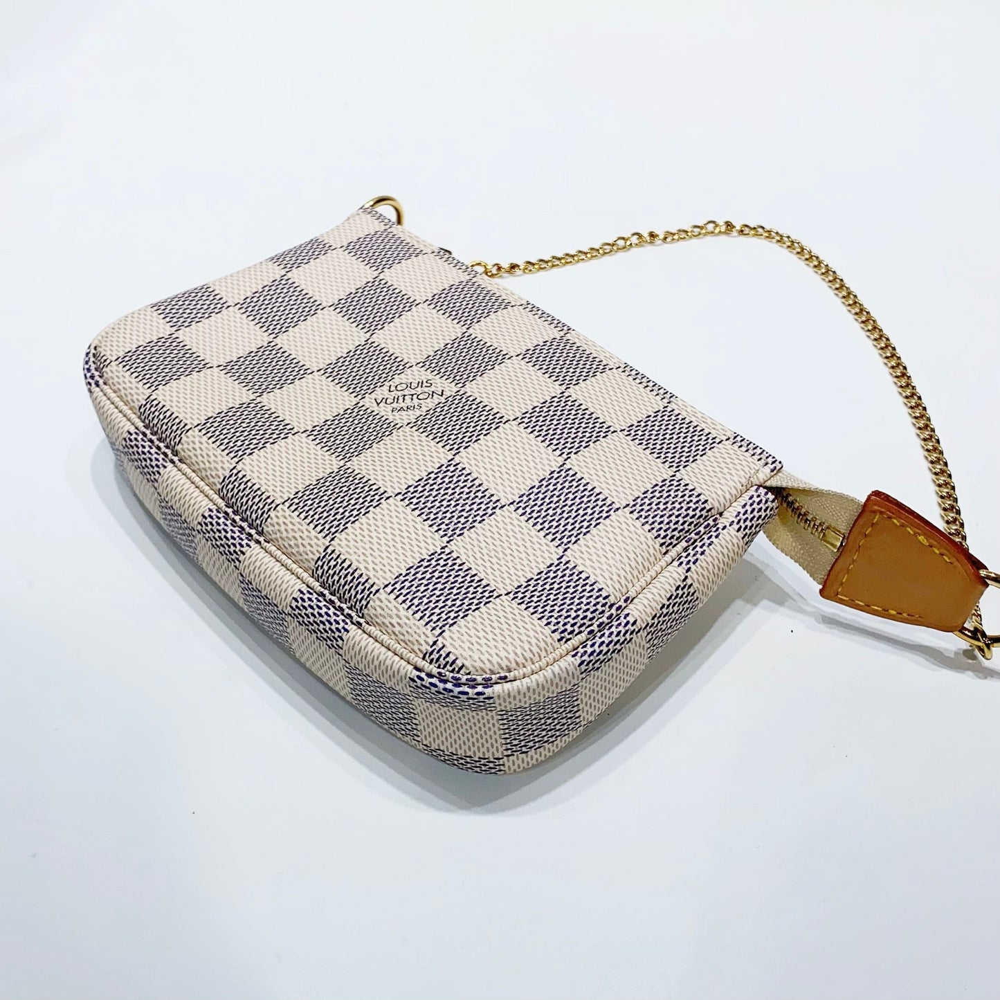 No.001558-4-Louis Vuitton Pochette Damier Azur Mini