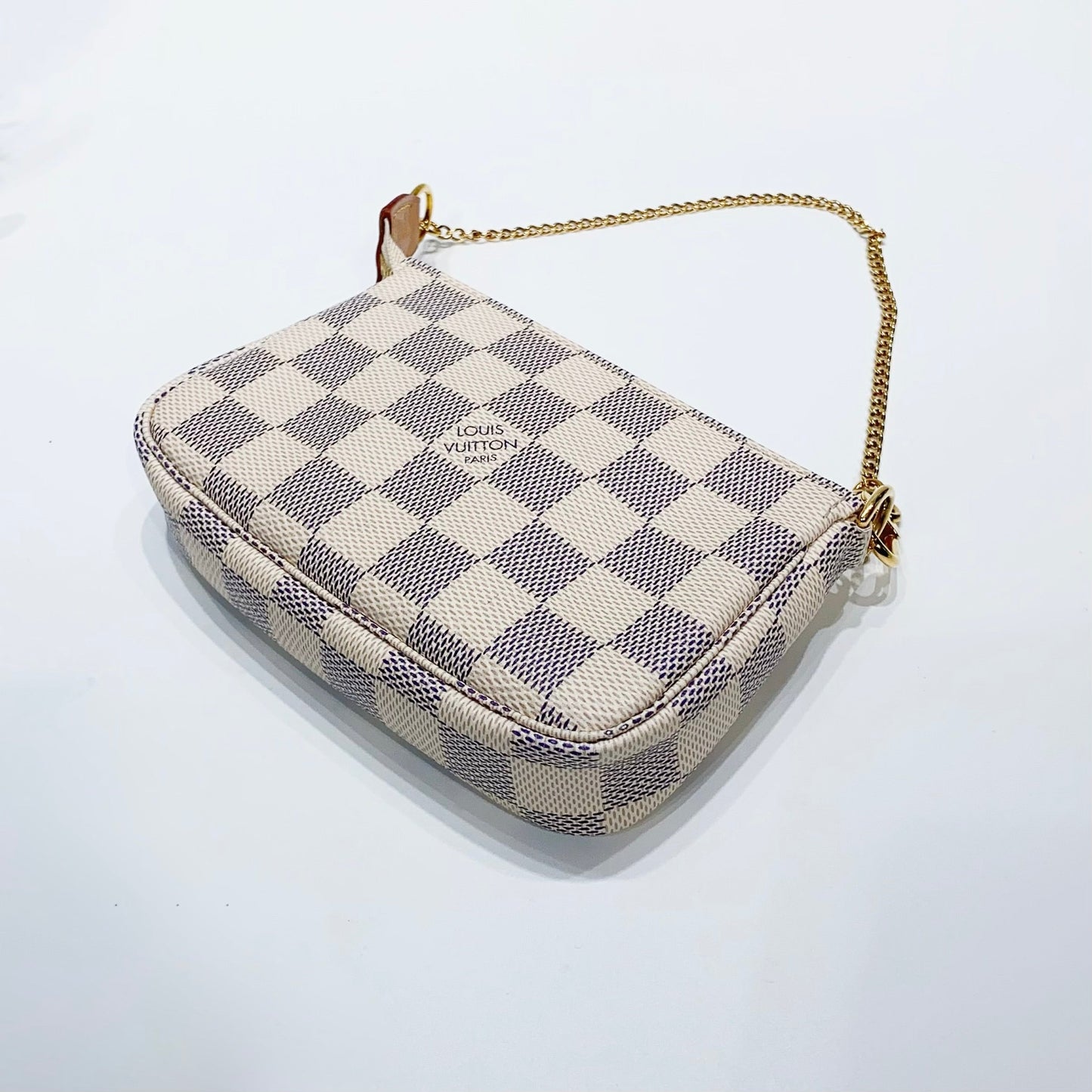 No.001558-4-Louis Vuitton Pochette Damier Azur Mini