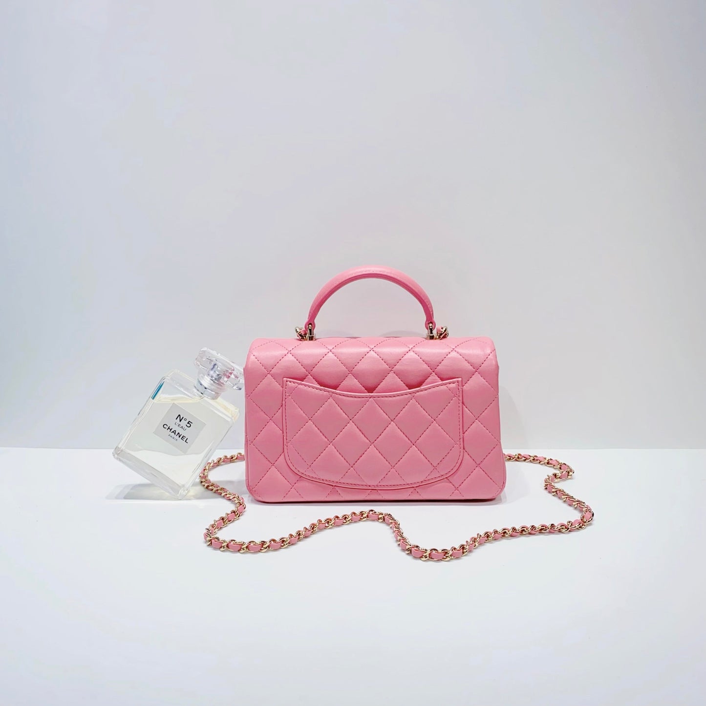 No.3954-Chanel Mini Flap Bag With Top Handle