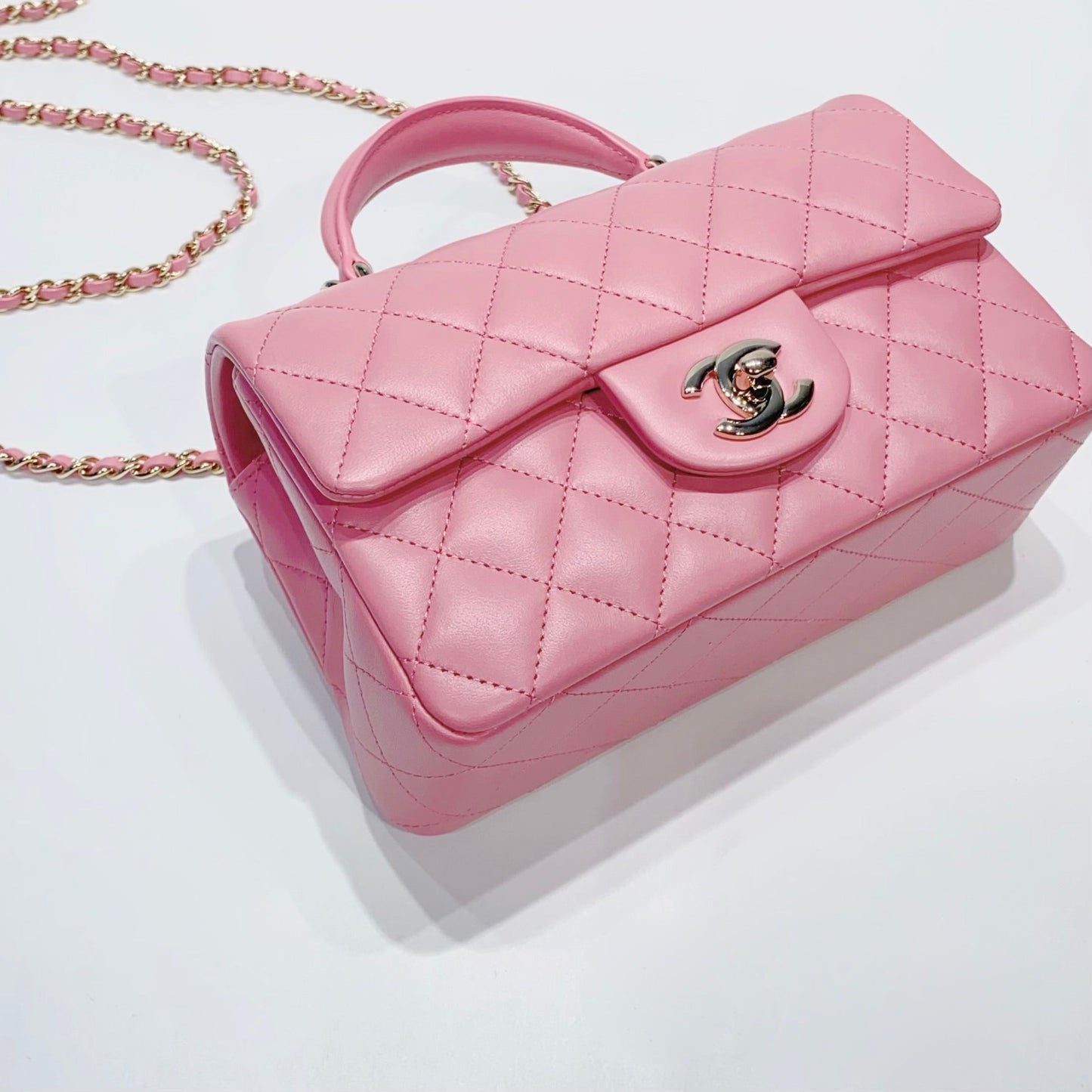 No.3954-Chanel Mini Flap Bag With Top Handle