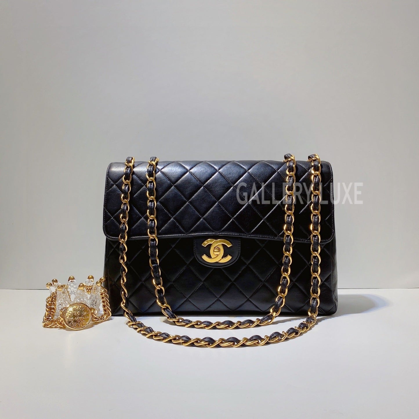 No.3287-Chanel Vintage Lambskin Jumbo Flap Bag