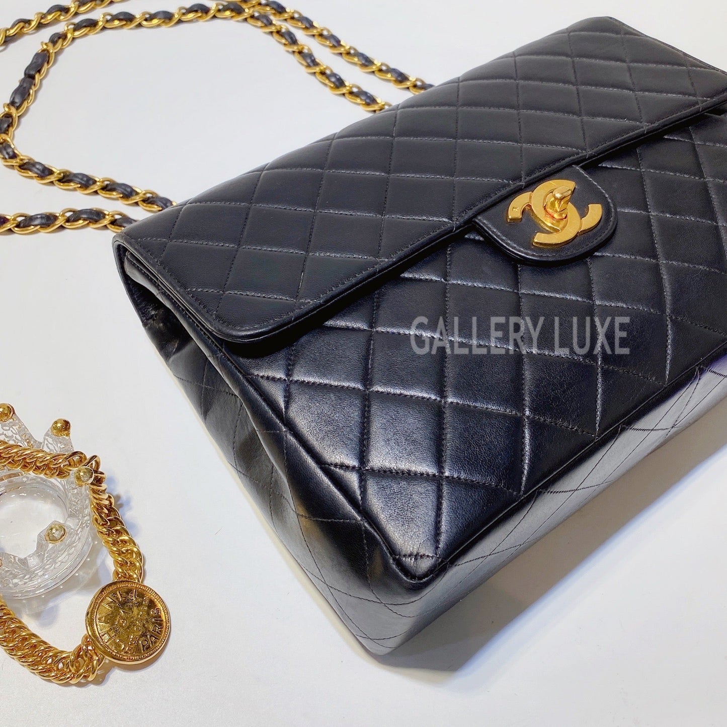 No.3287-Chanel Vintage Lambskin Jumbo Flap Bag
