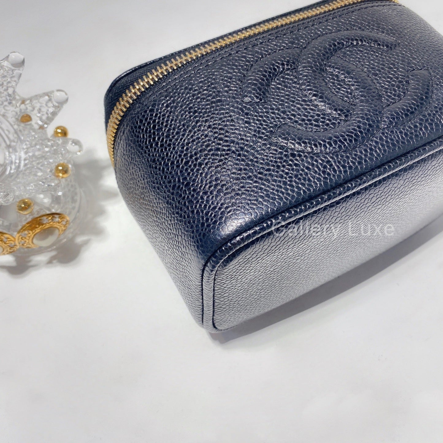 No.2458-Chanel Vintage Mini Caviar Vanity Box