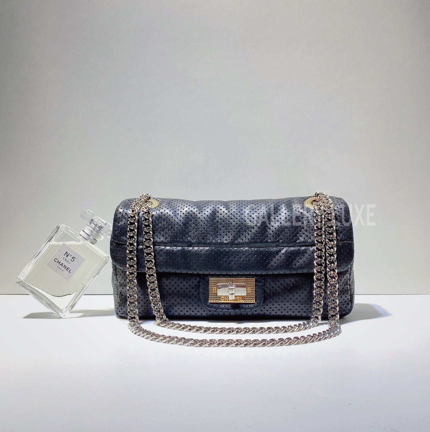No.3050-Chanel Lambskin Perforated Leather Drill Flap Bag