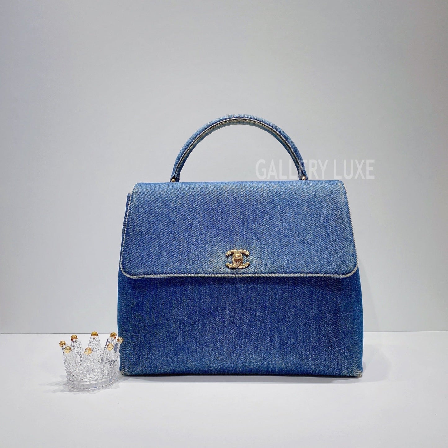 No.3471-Chanel Vintage Denim Kelly Handle Bag
