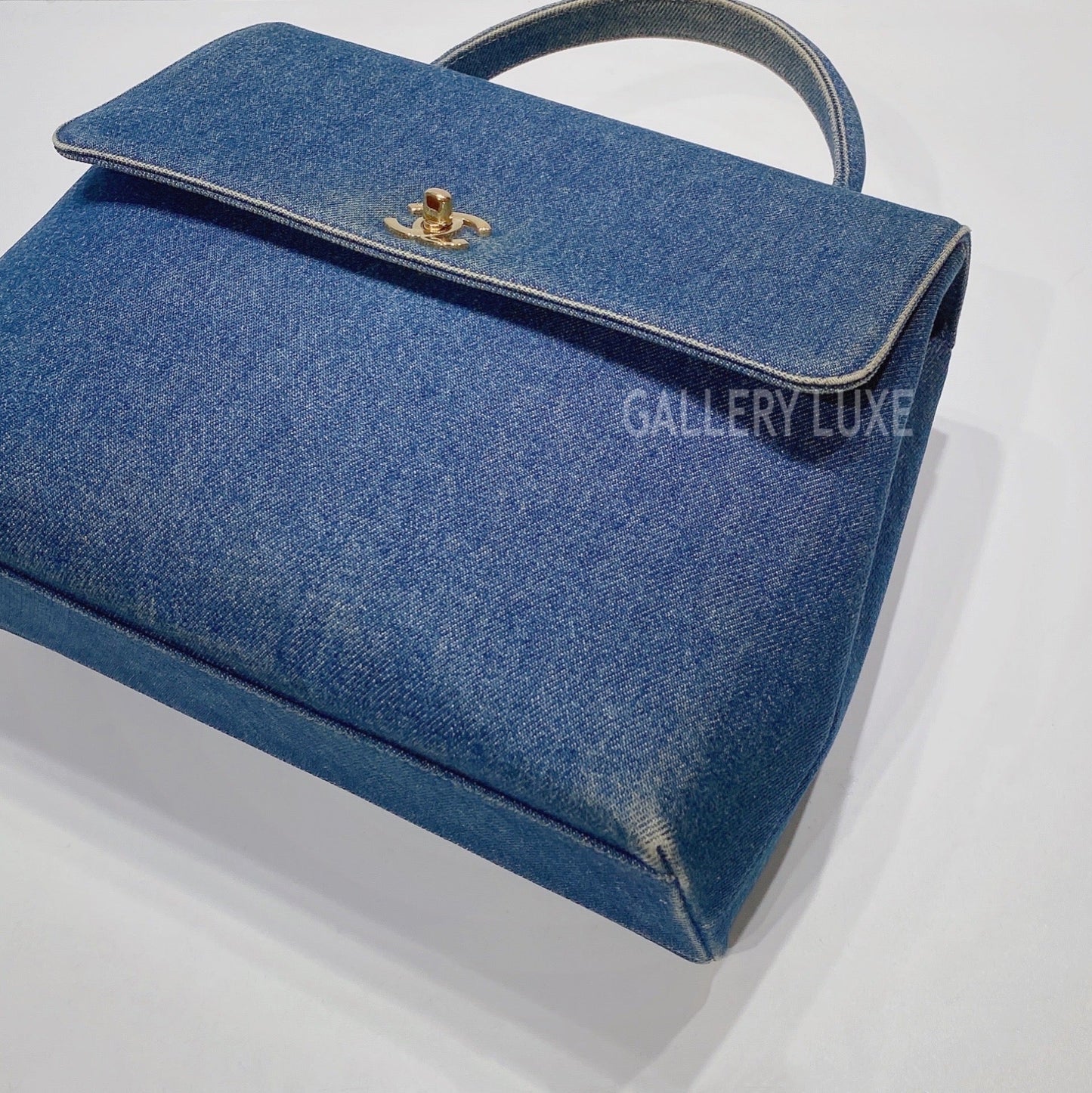 No.3471-Chanel Vintage Denim Kelly Handle Bag