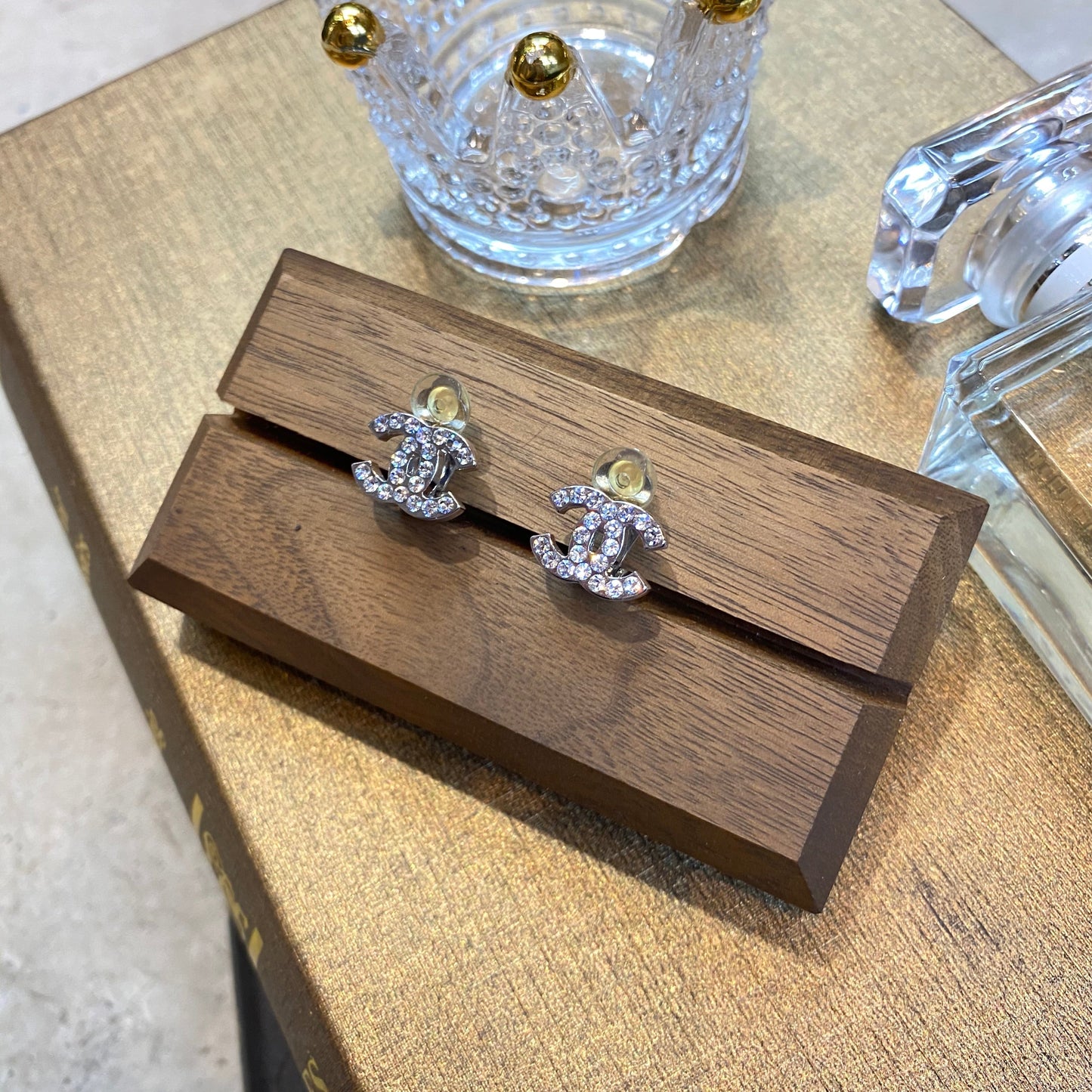 No.2250-Chanel Classic CC Crystal Earrings Clip