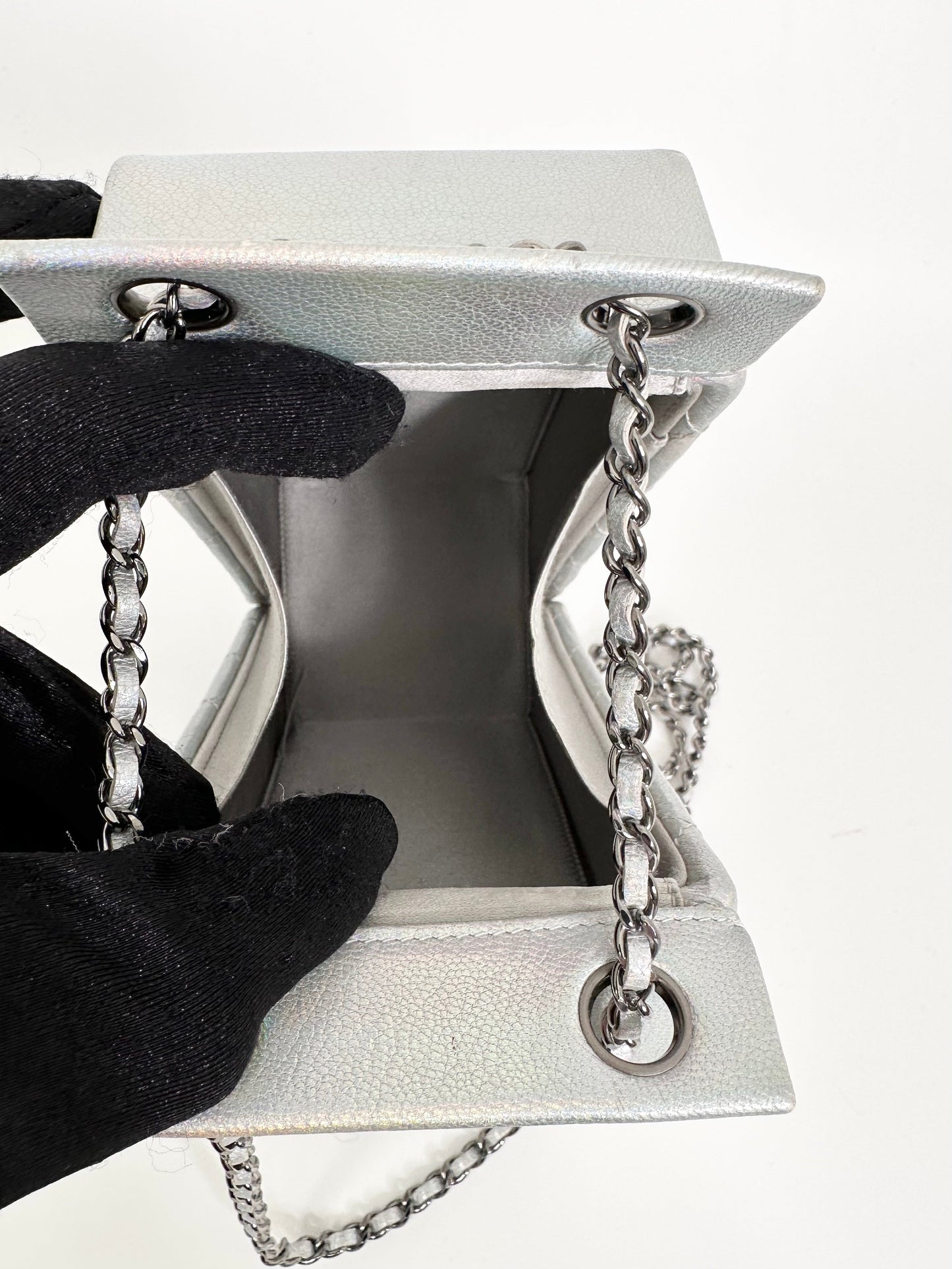 CHANEL Iridescent Silver Lait de Coco Milk Carton Bag