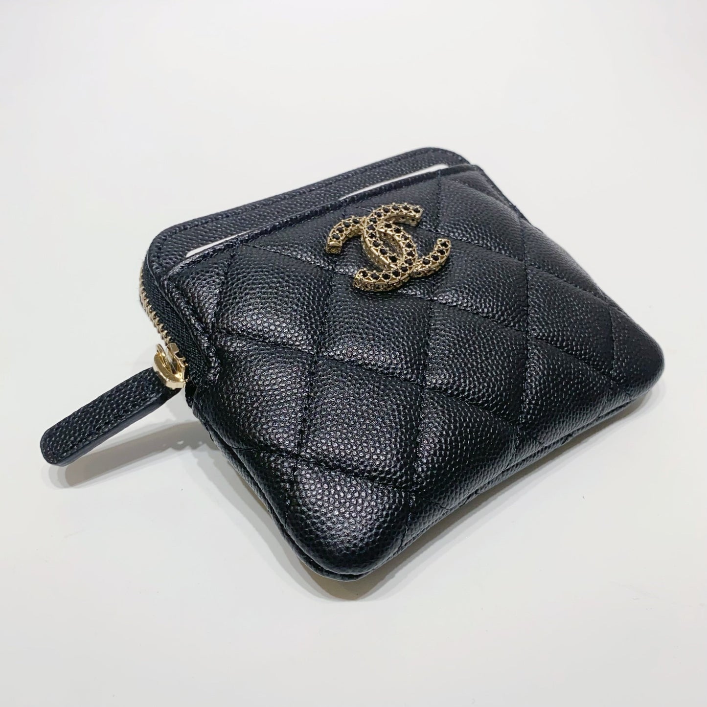 No.4124-Chanel Caviar Girly Strass Zipped Coins Purse (Brand New / 全新貨品)
