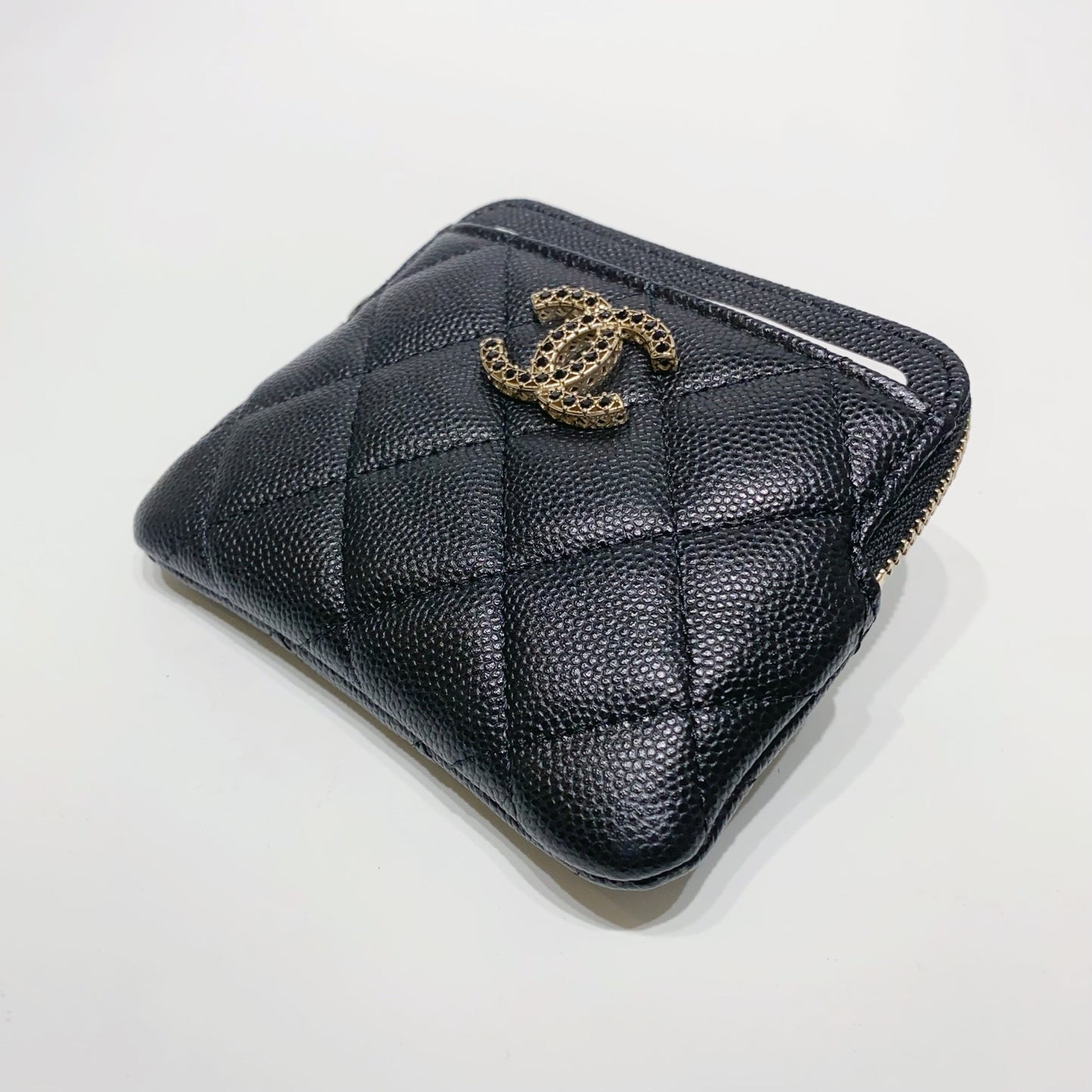 No.4124-Chanel Caviar Girly Strass Zipped Coins Purse (Brand New / 全新貨品)