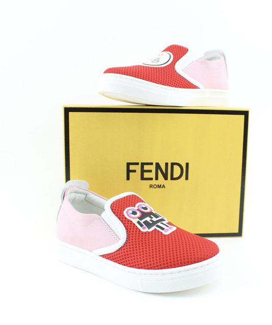 FENDI KIDS PATCH-APPLIQUÉD SLIP-ON SNEAKERS