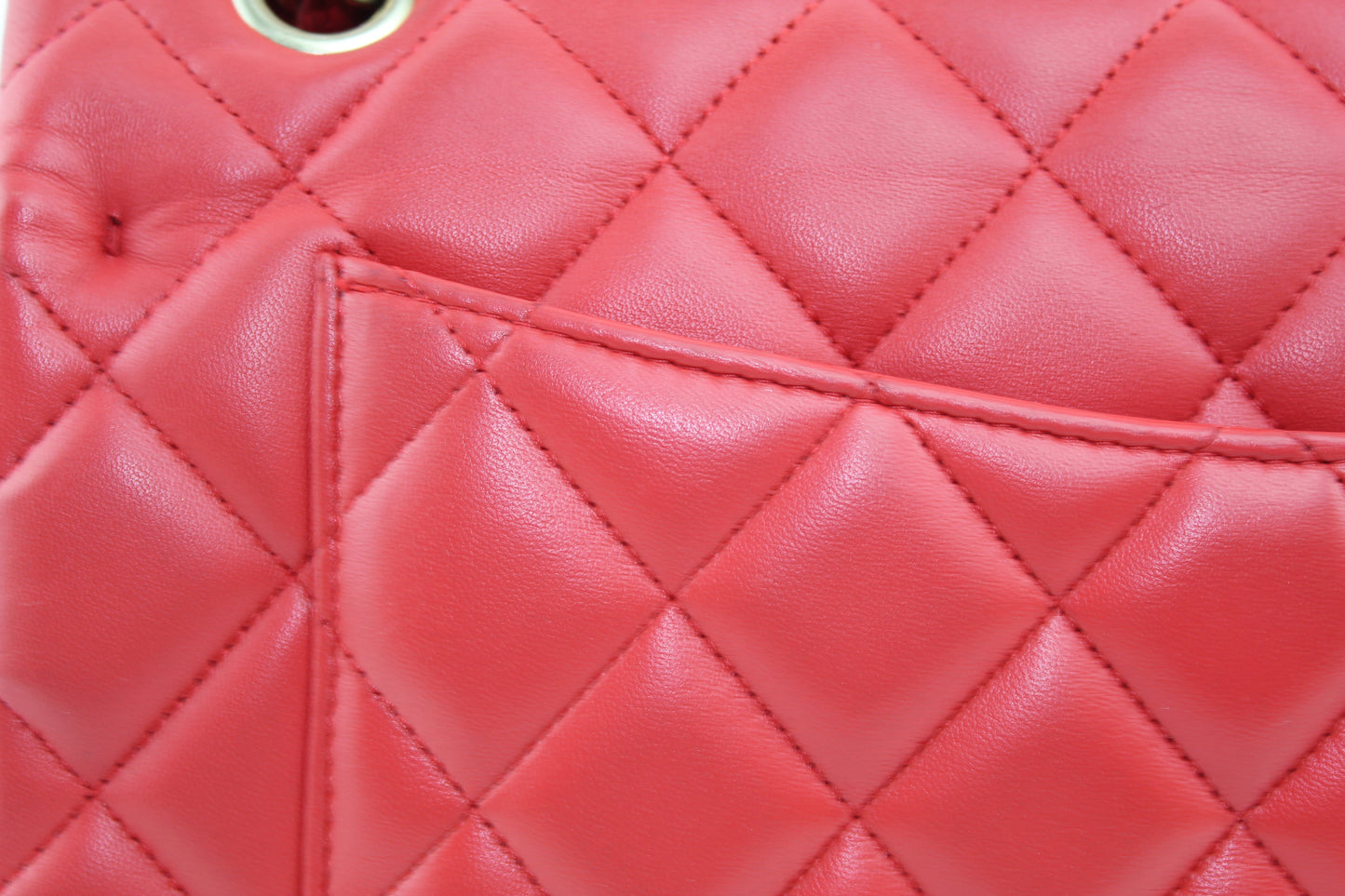 CHANEL LAMBSKIN DOUBLE FLAP JUMBO BAG