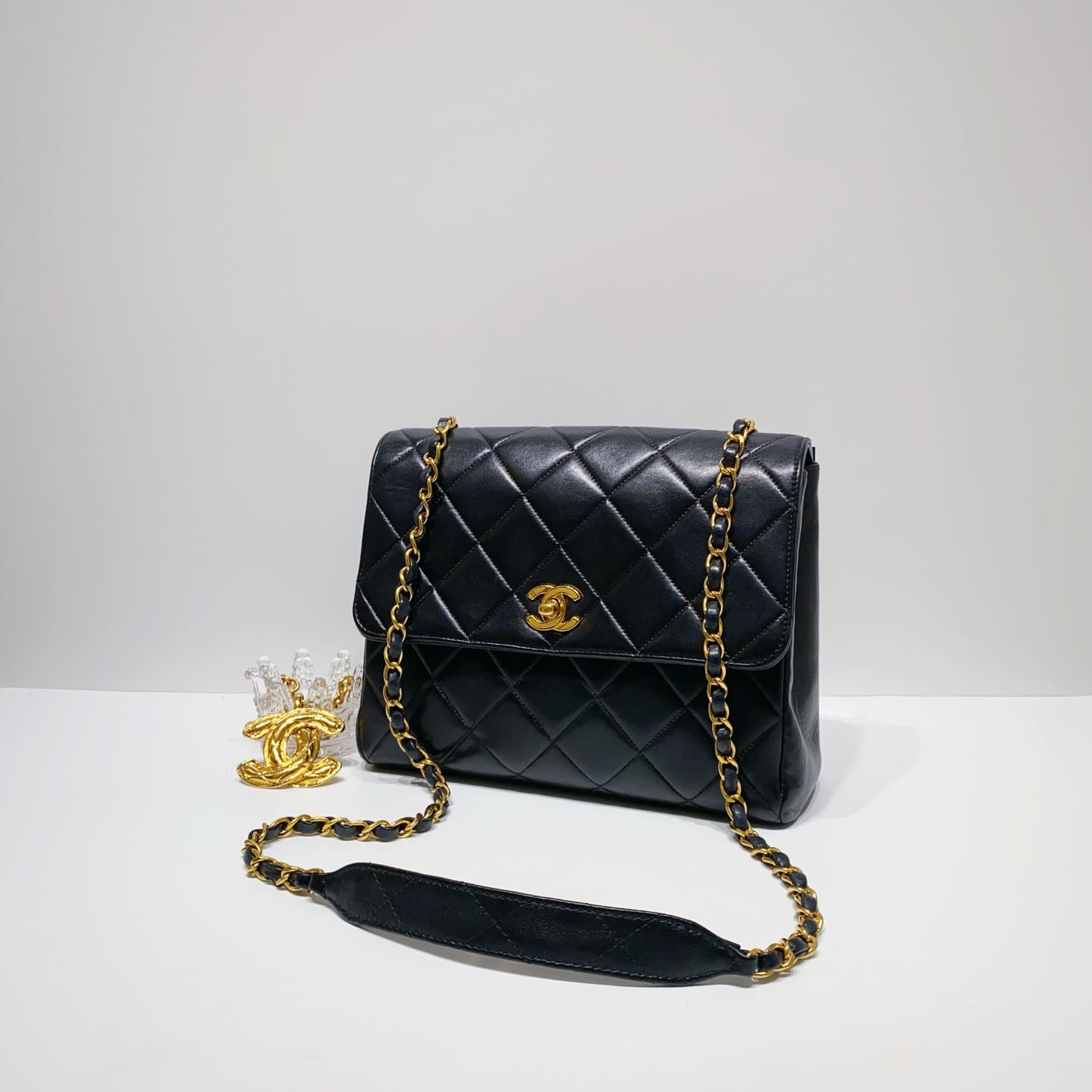 No.3492-Chanel Vintage Lambskin Flap Bag