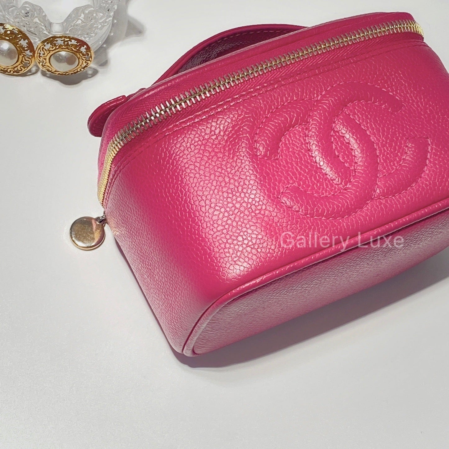 No.2462-Chanel Vintage Mini Caviar Vanity Box