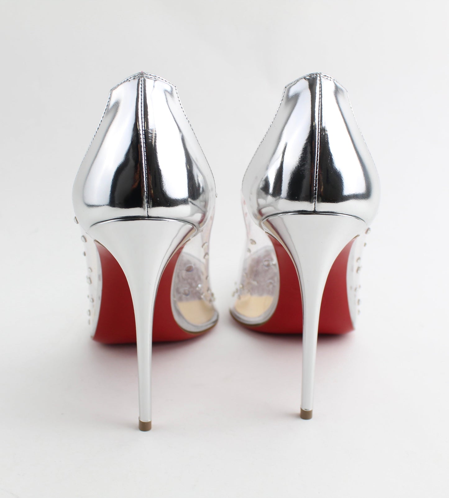 CHRISTIAN LOUBOUTIN DEGRASTRASS CLEAR EMBELLISHED PUMP SIZE 39.5