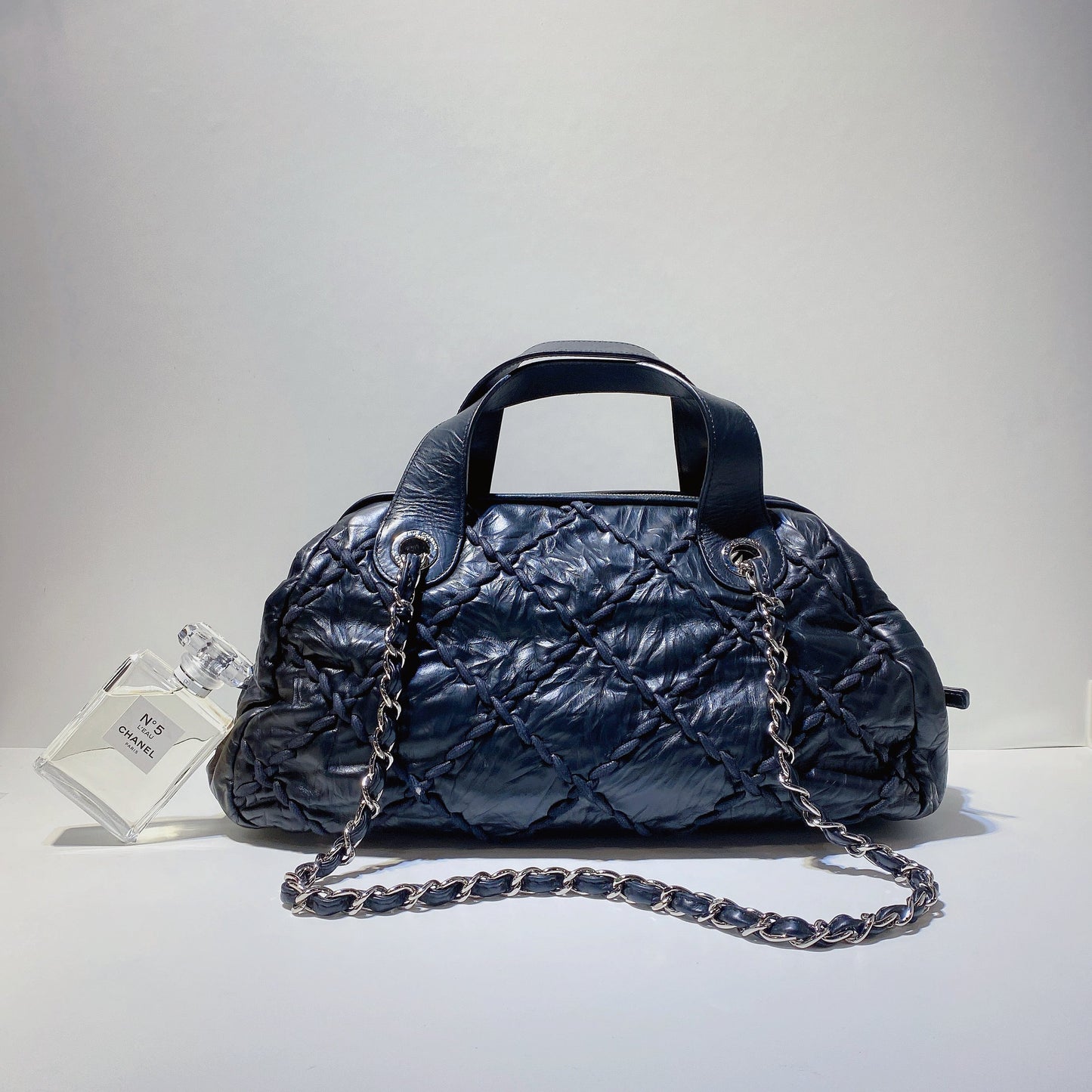No.3542-Chanel Calfskin Ultra Stitch Bowling Bag
