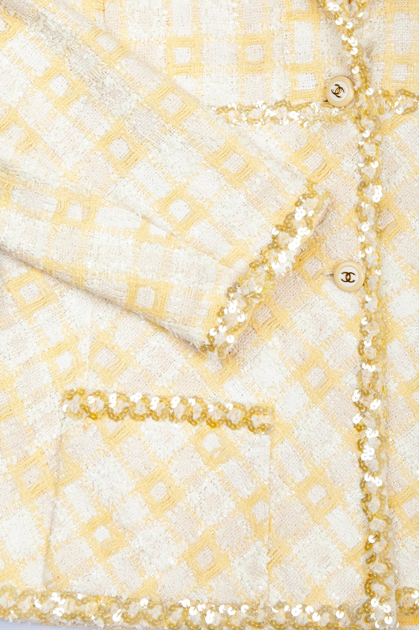 CHANEL Two Piece Tweed Yellow 1995