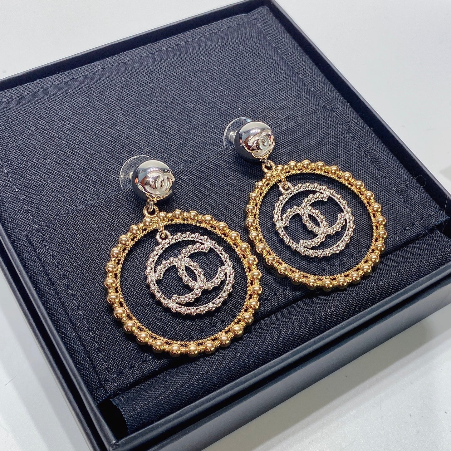 No.3465-Chanel Metal Round Coco Mark Earrings (Brand New / 全新貨品)
