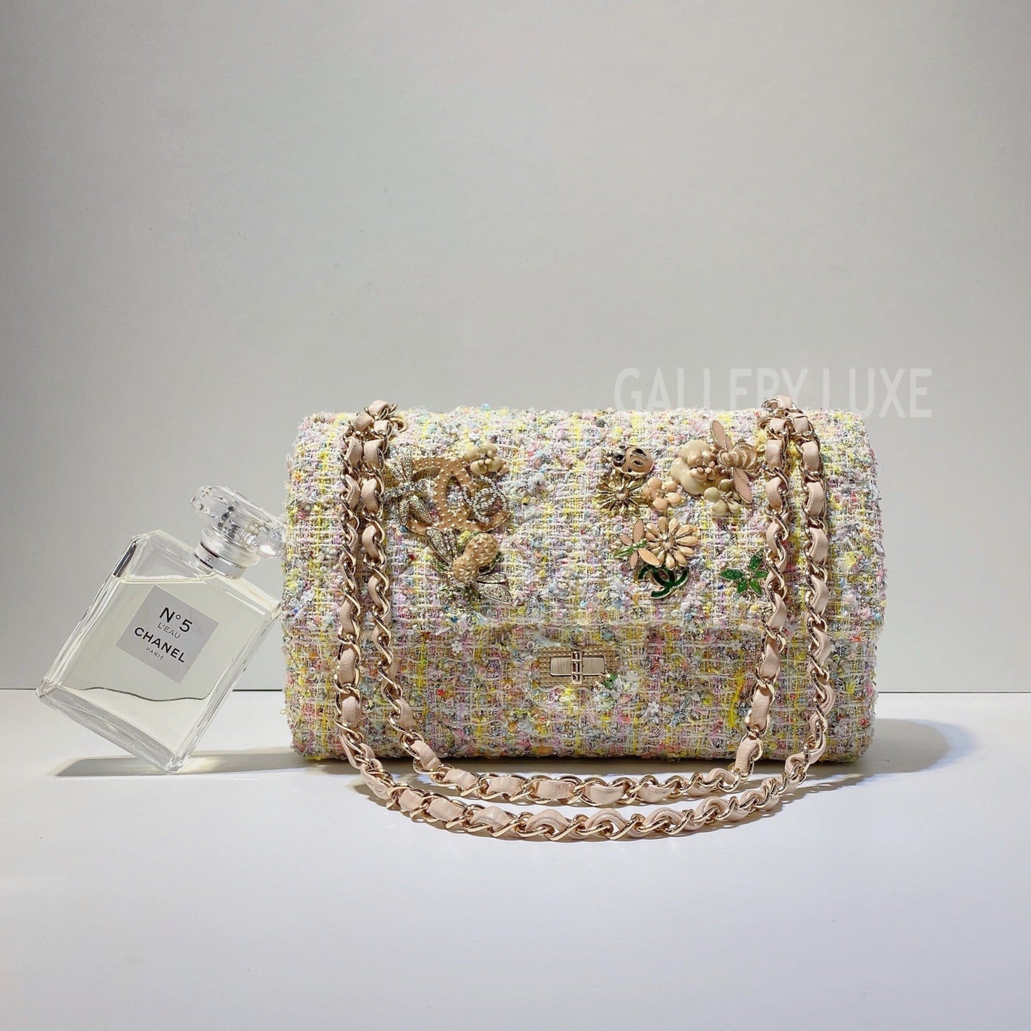 No.3086-Chanel Tweed Evening Garden Flap Bag