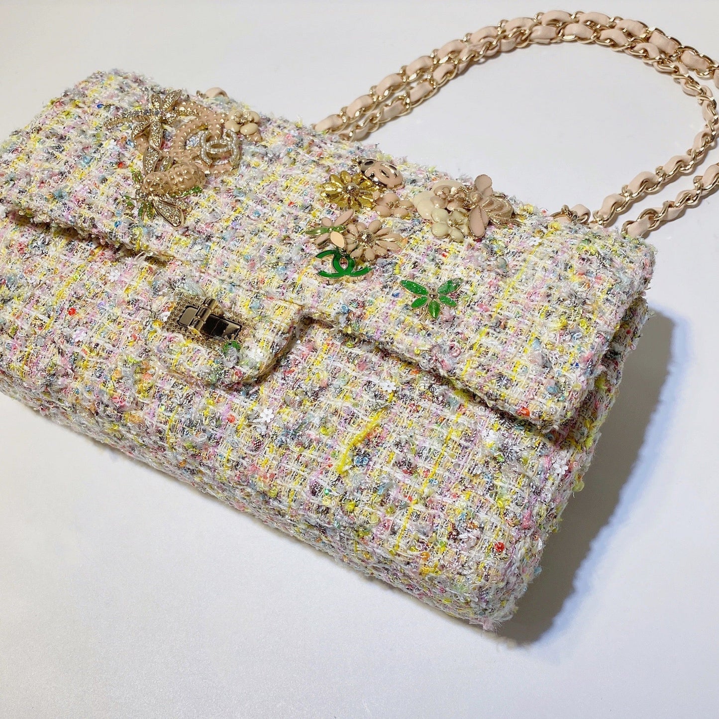 No.3086-Chanel Tweed Evening Garden Flap Bag