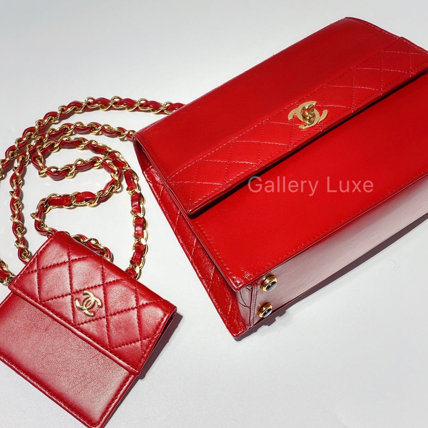 No.2117-Chanel Vintage Lambskin Quilted Shoulder Bag