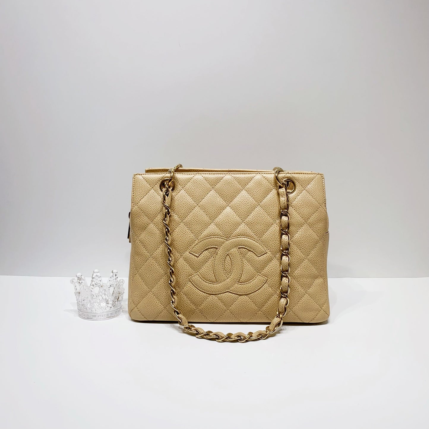 No.4024-Chanel Vintage Caviar Petite Timeless Tote Bag