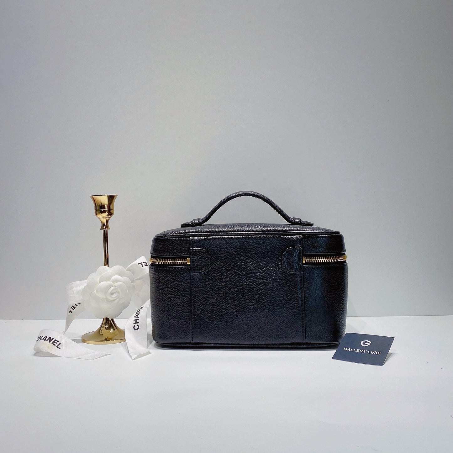 No.3491-Chanel Vintage Caviar Large Vanity Case