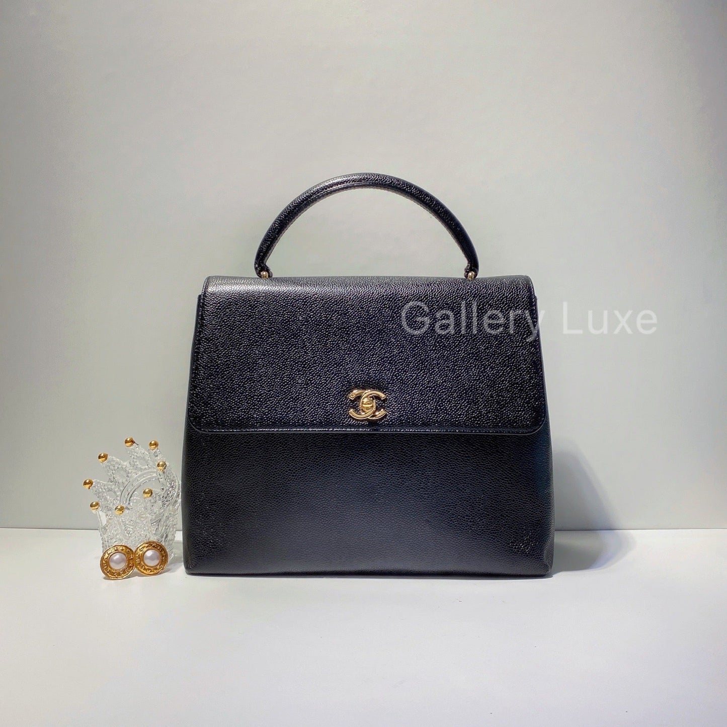 No.2611-Chanel Vintage Caviar Kelly Handle Bag