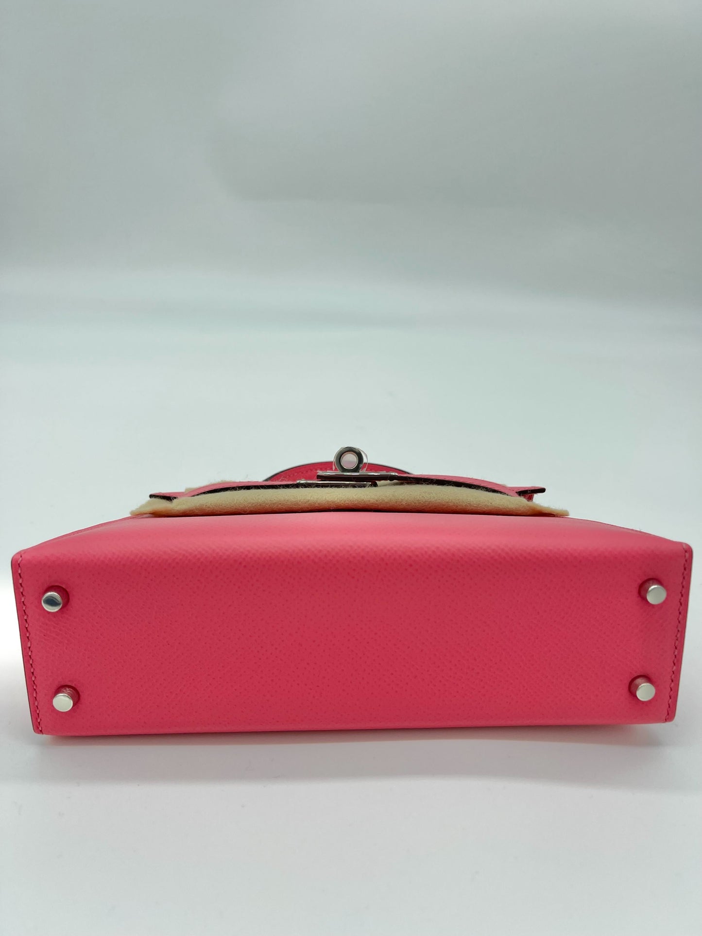 Luxury Hermes Mini Kelly II Sellier Epsom Rose Azalee Palladium Hardware