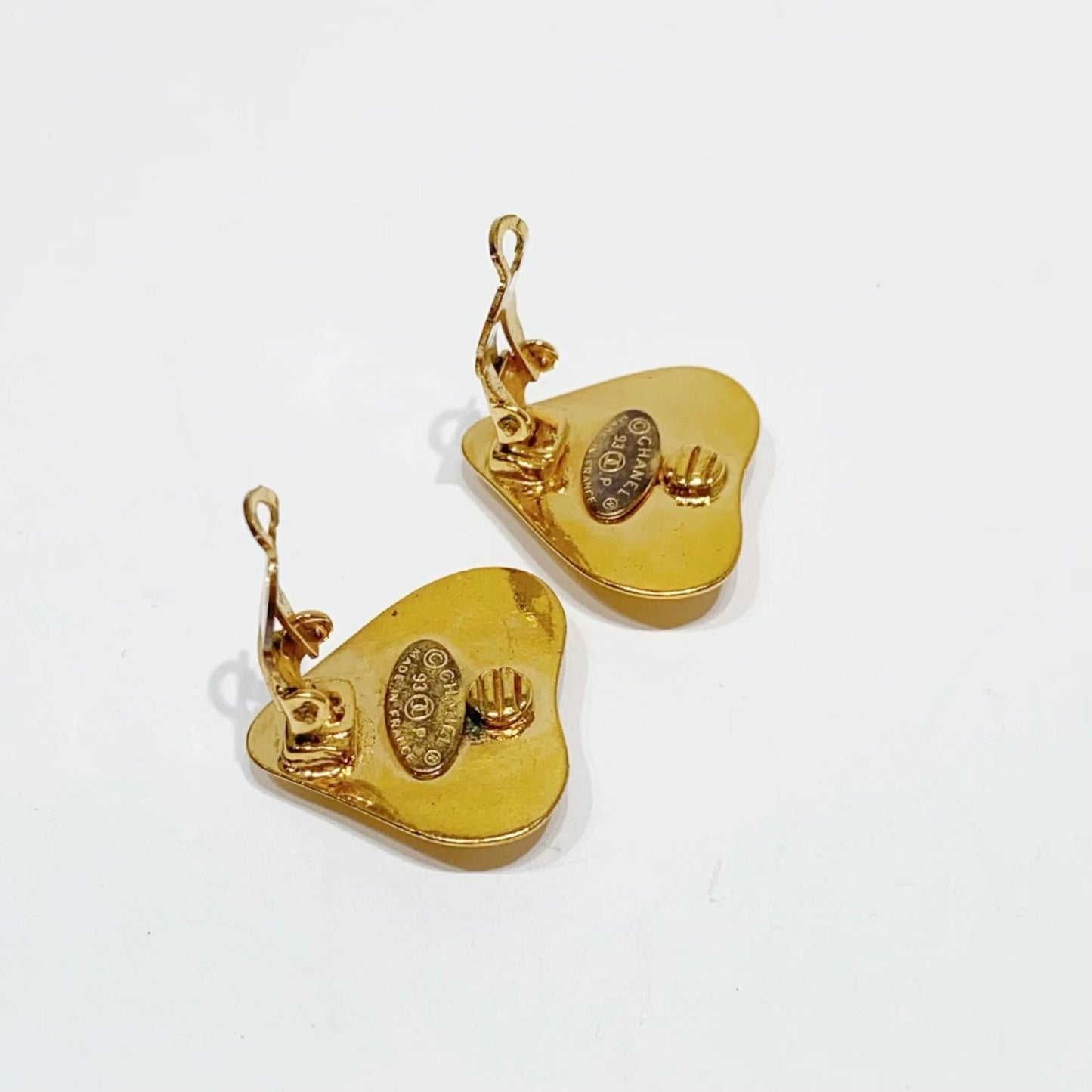 No.4059-Chanel Vintage Heart Coco Mark Earrings
