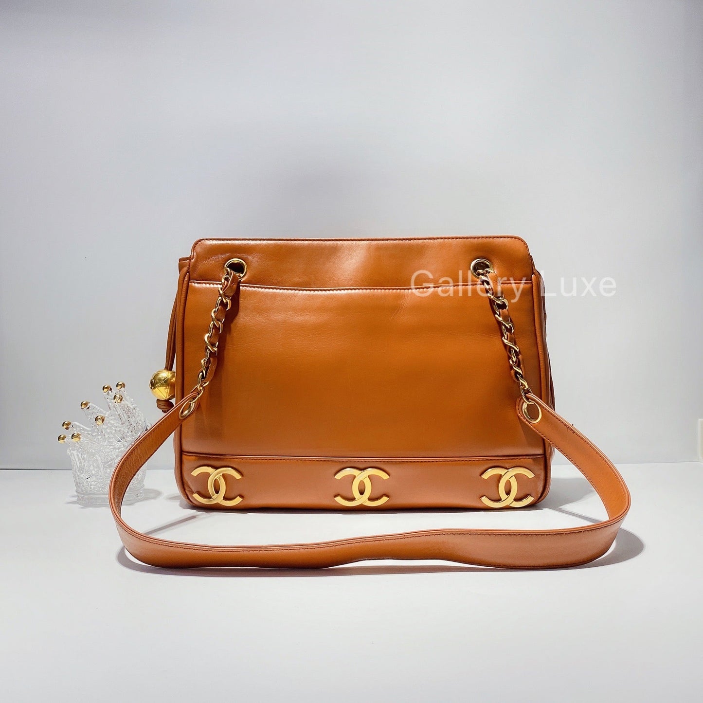 No.2473-Chanel Vintage Lambskin 3CC Shoulder Bag